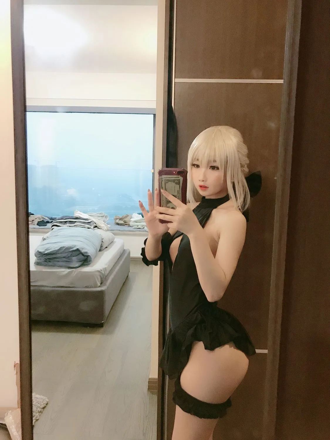 图片[2]-No.007–2黑呆泳装自拍无水印 [8P]-coswz-cos王者