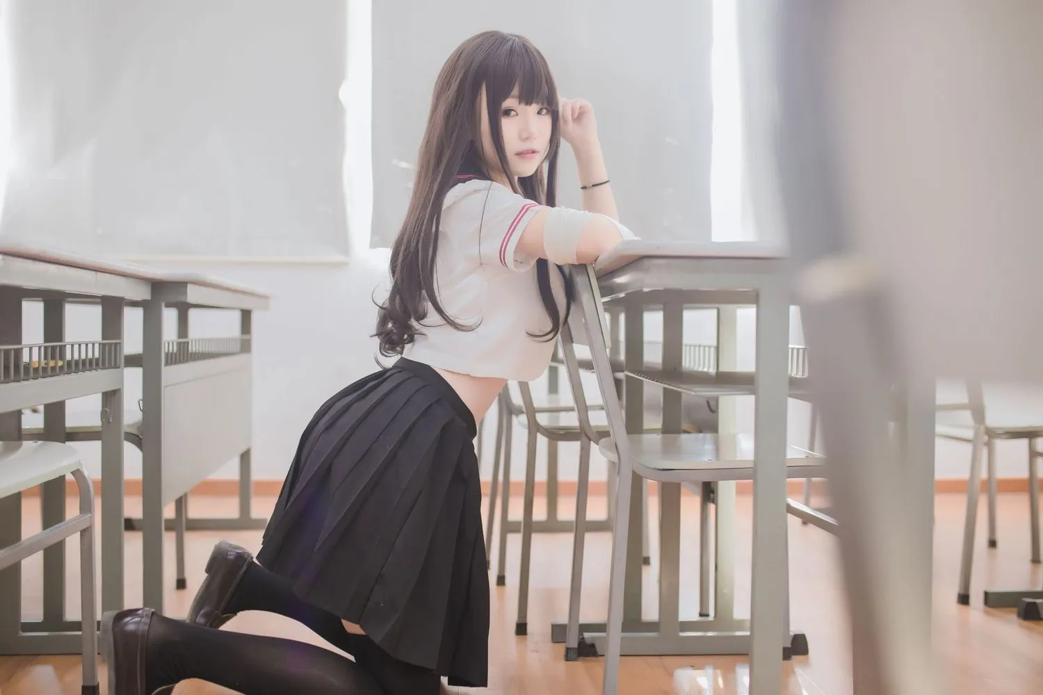 图片[3]-No.003-黑丝JK [39P]-coswz-cos王者