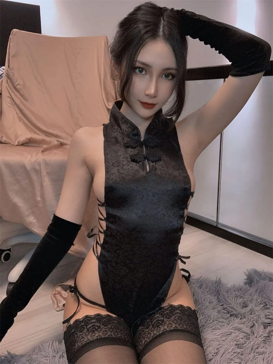 图片[5]-No.005-黑色旗袍 [30P]-coswz-cos王者