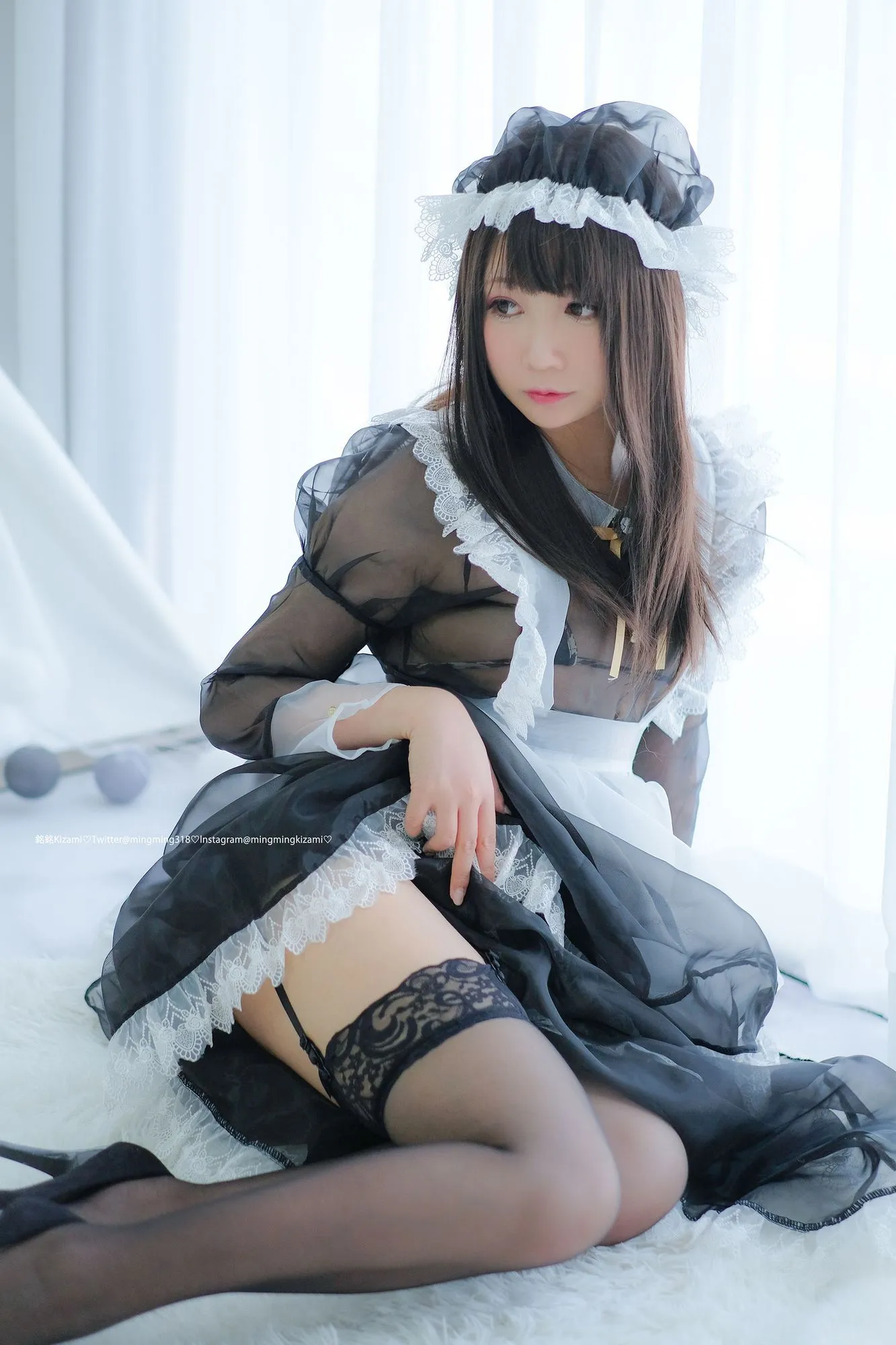 No.015-透明メイド服写真+自撮り [169P] - 图妖社-图妖社