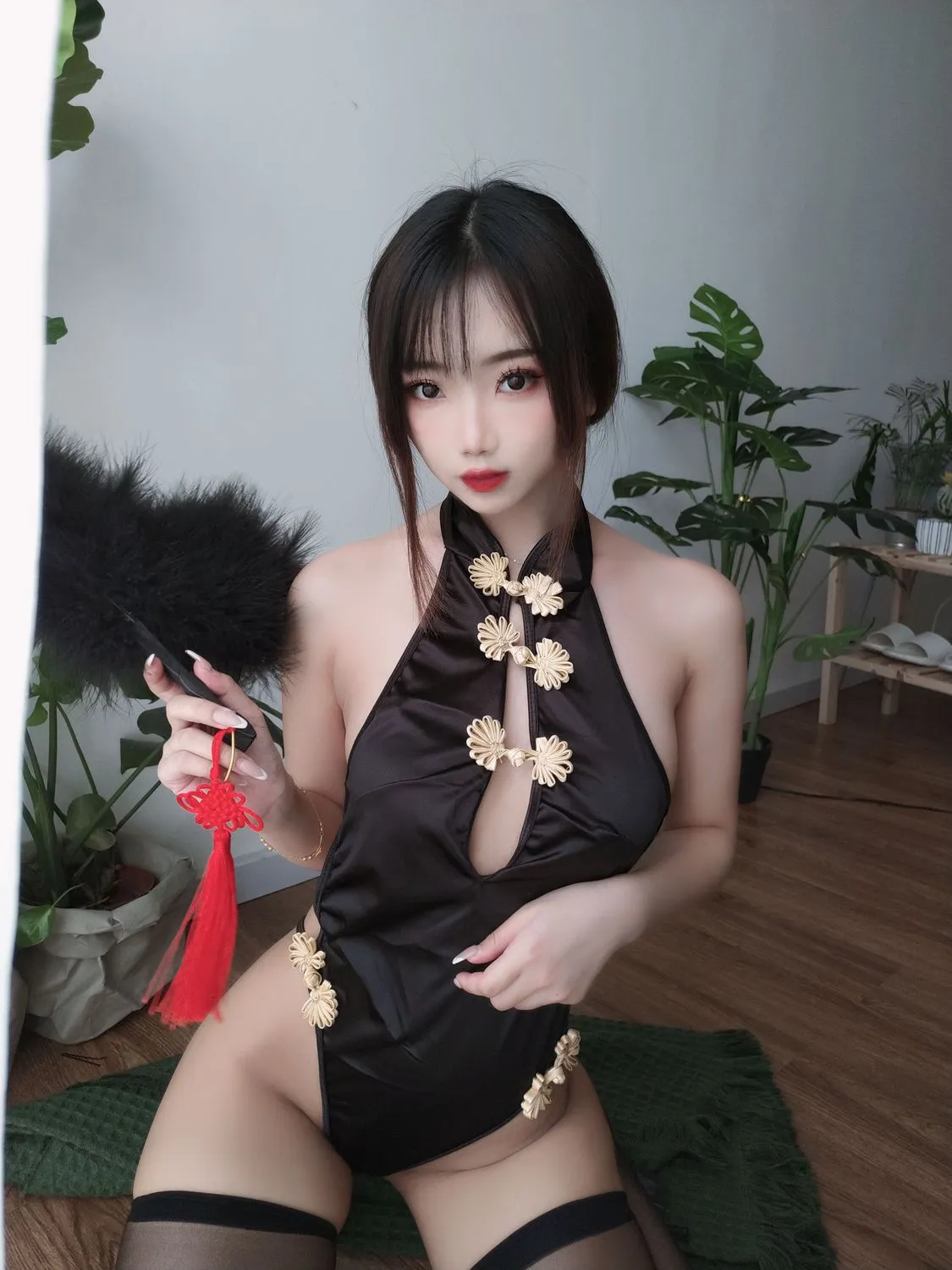 No.036-黑色短款旗袍 [35P 1V]-图妖社