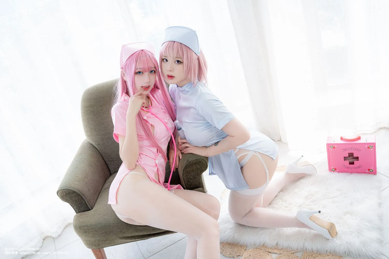 图片[3]-No.038-粉蓝护士 &皮皮奶 [77P 8V]-coswz-cos王者