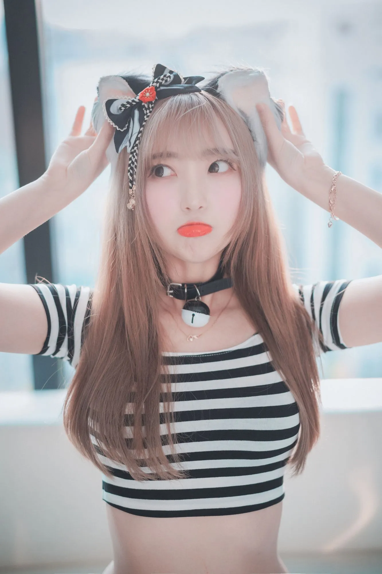 No.001-[DJAWA] Catgirl in Stripes [91P]-图妖社
