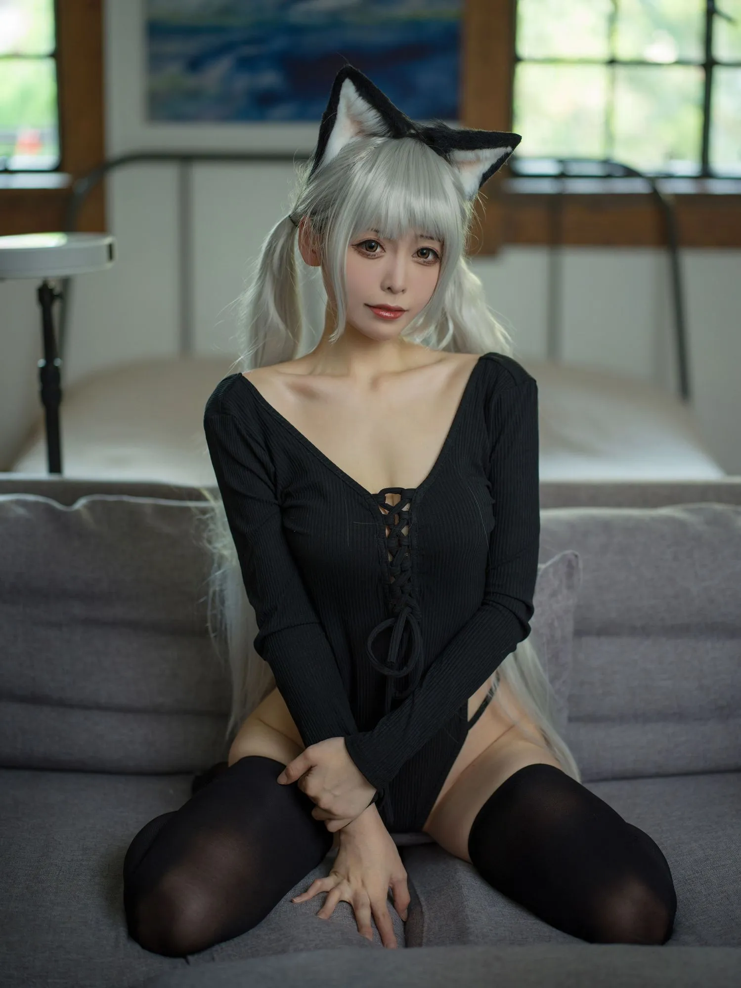 No.009-黑猫针织衫连体衣 [57P 1V]-图妖社