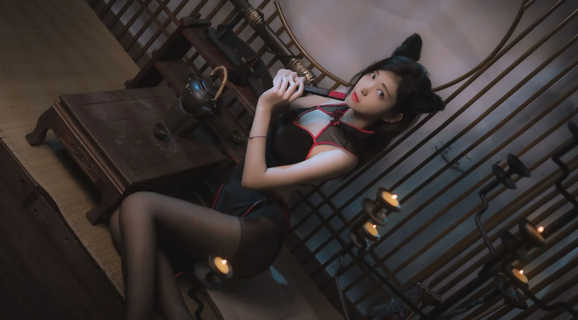图片[3]-No.017-黑旗袍 [25P]-coswz-cos王者