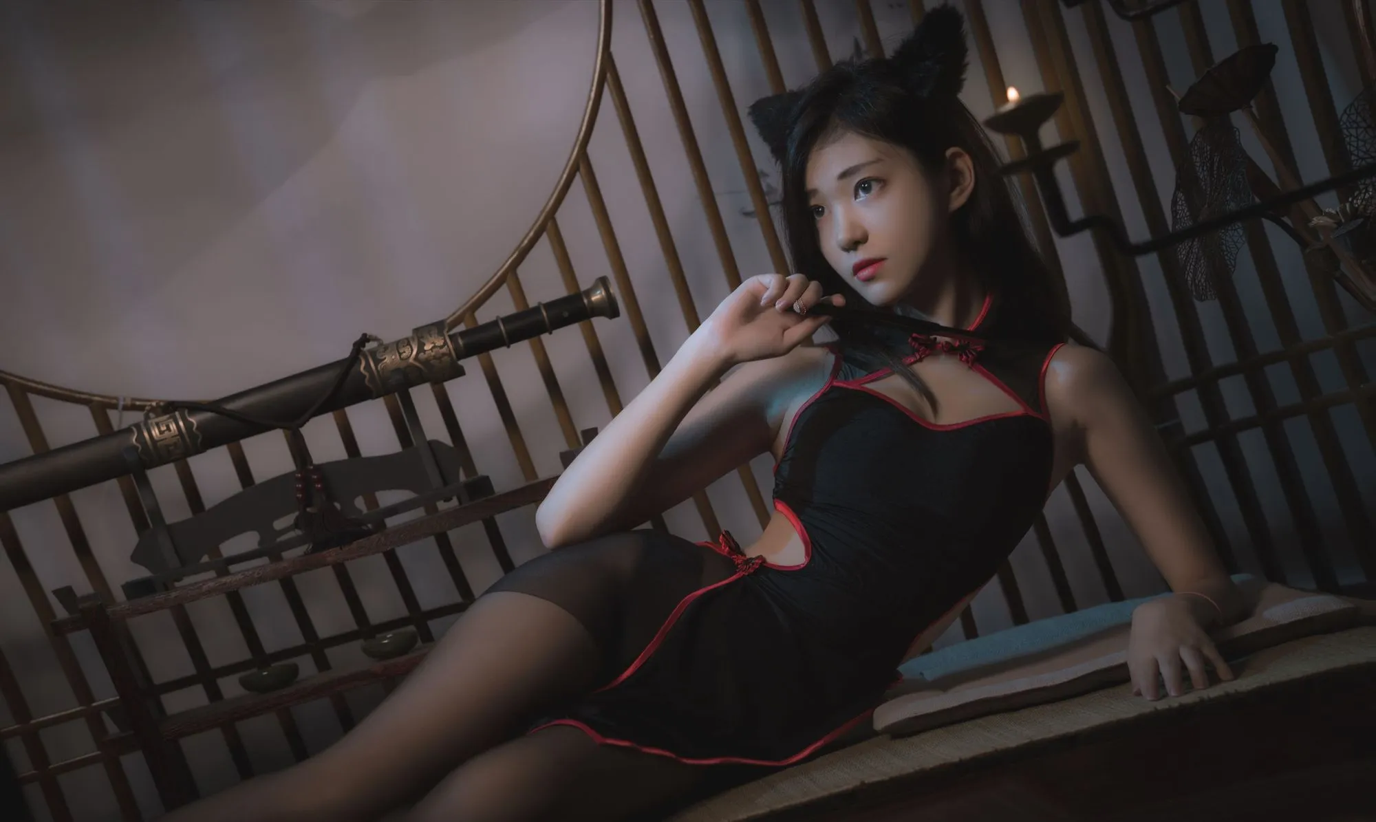 图片[4]-No.017-黑旗袍 [25P]-coswz-cos王者