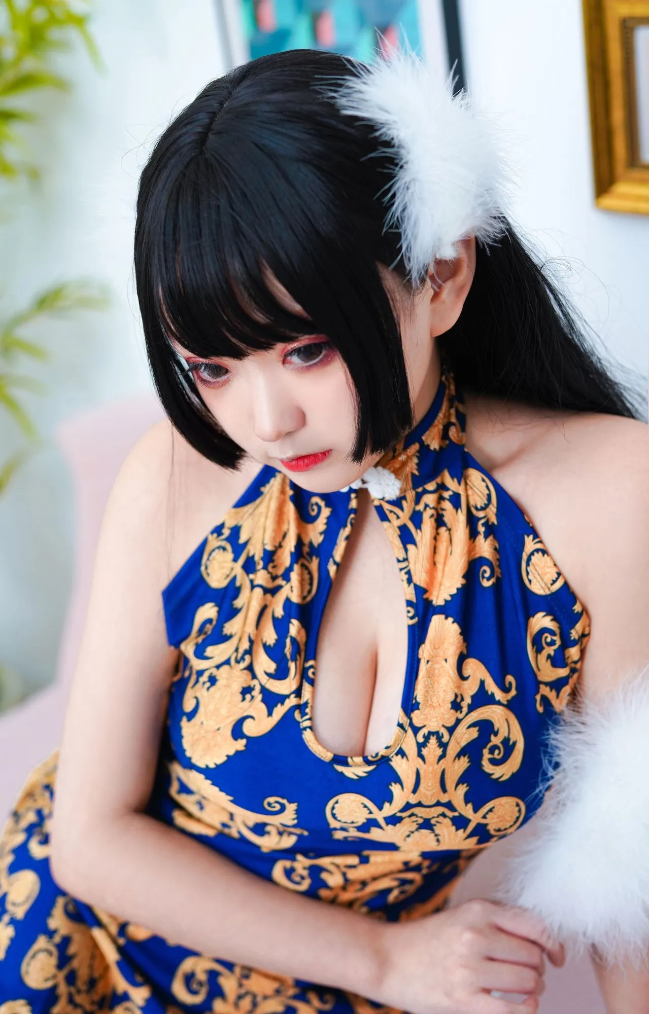 图片[3]-No.020-蓝色旗袍 [52P]-coswz-cos王者