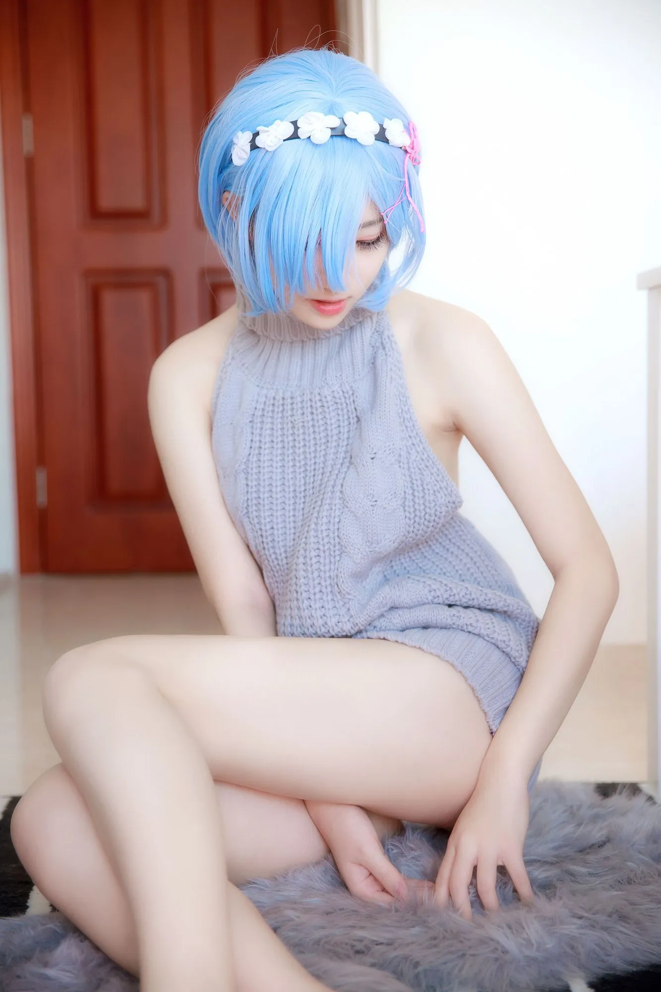 图片[2]-No.022-蕾姆露背毛衣 [12P]-coswz-cos王者