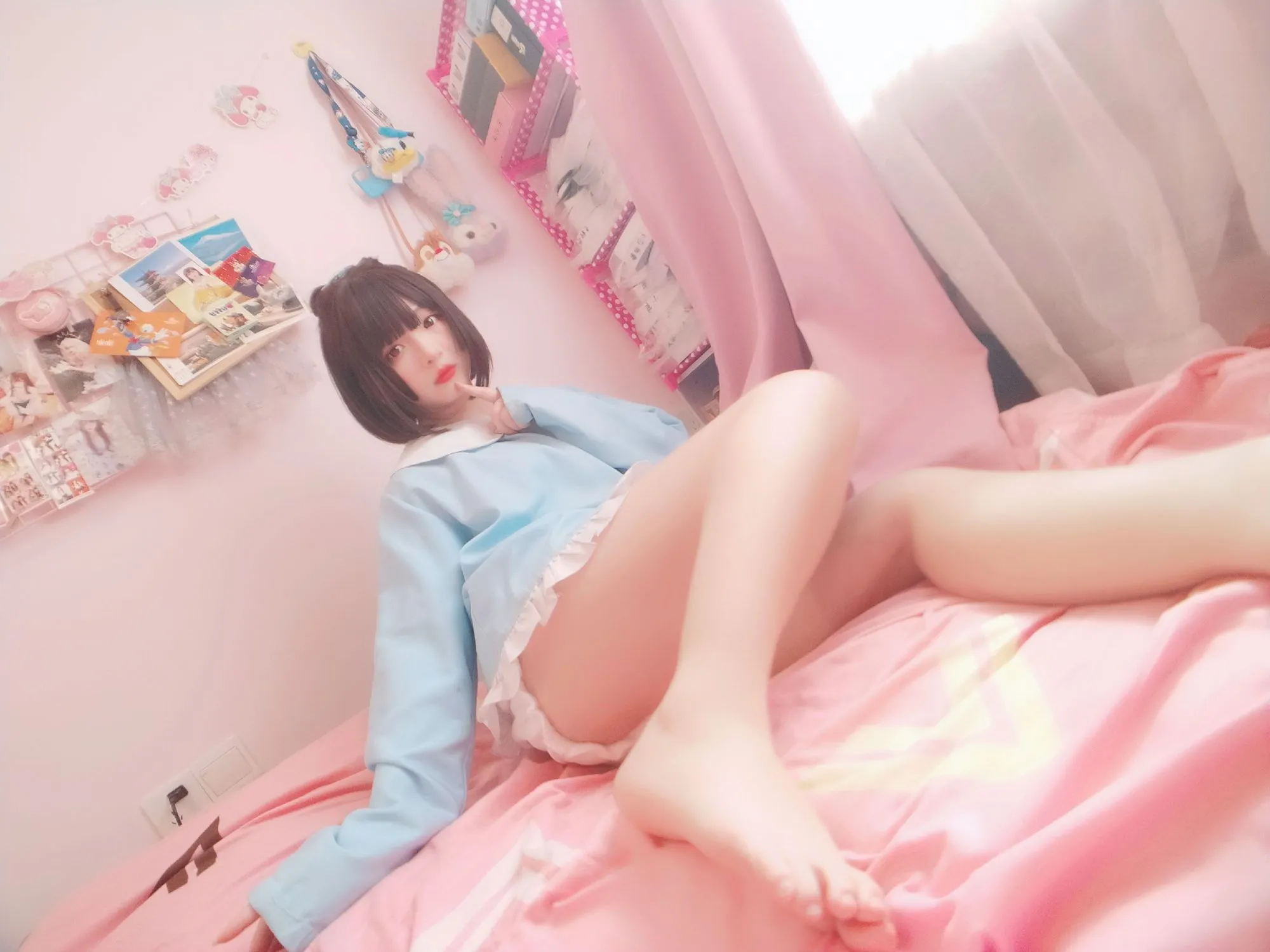 图片[6]-No.048-淡蓝衣白袜果足 [41P 4V]-coswz-cos王者