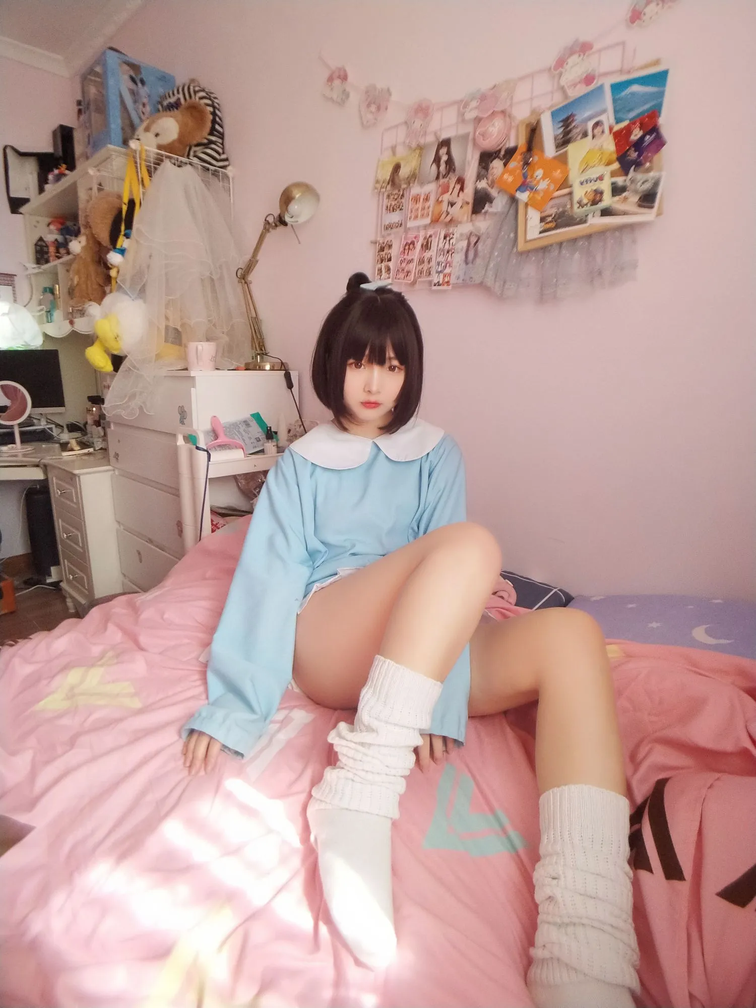 图片[5]-No.048-淡蓝衣白袜果足 [41P 4V]-coswz-cos王者