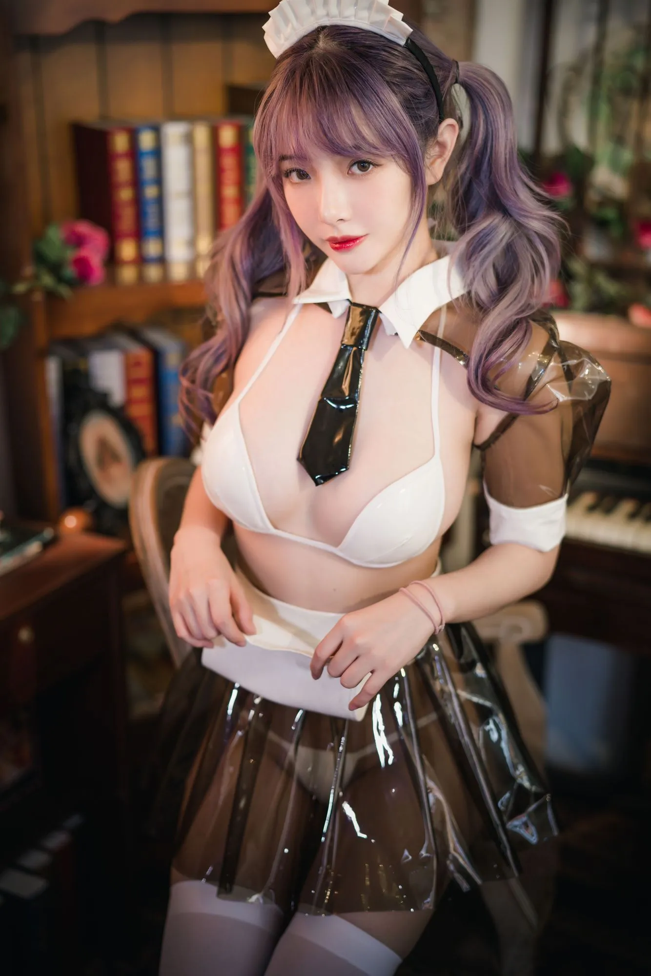 图片[3]-No.048-透明皮衣女仆 [18P]-coswz-cos王者