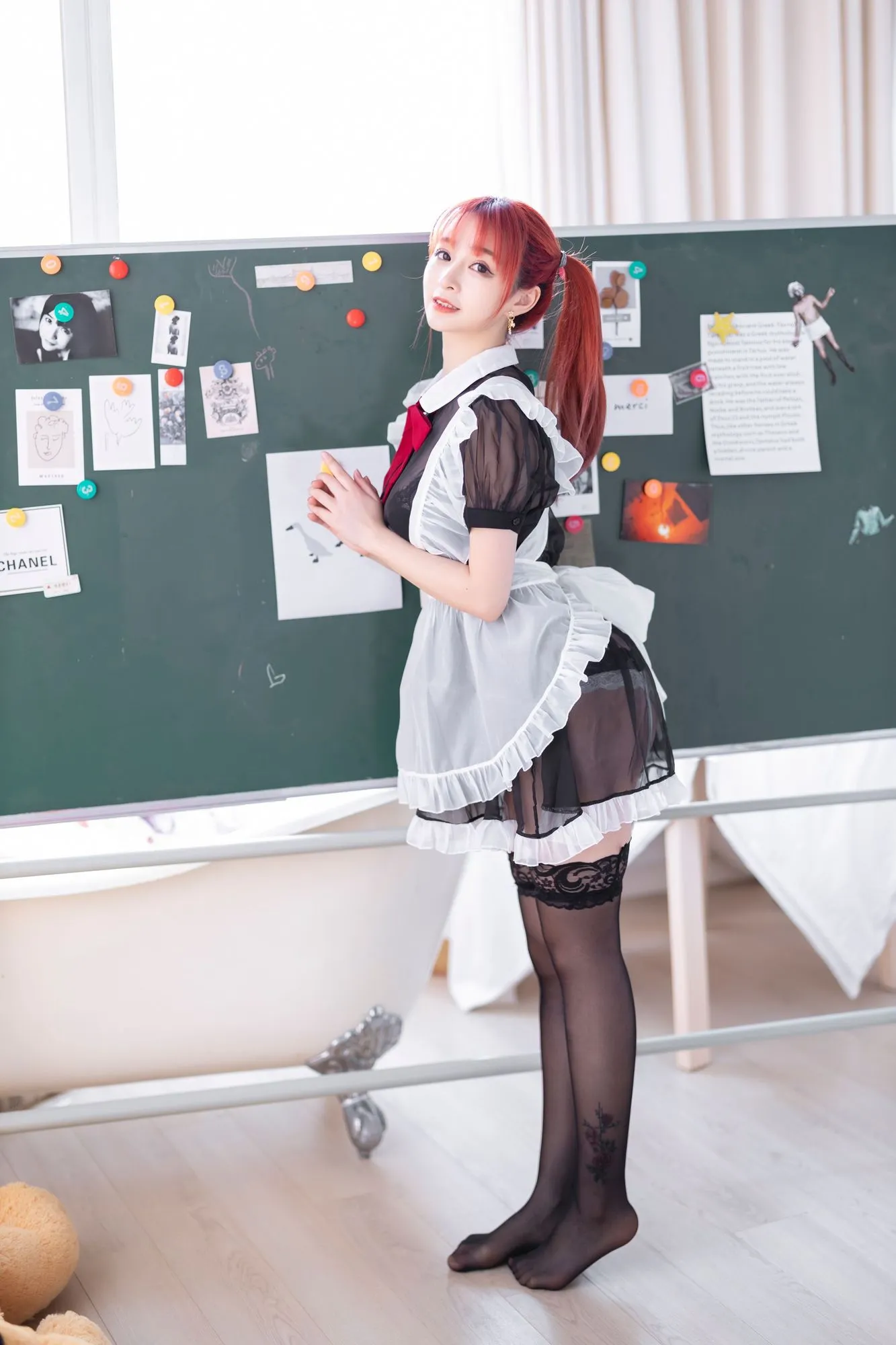 No.002-双马尾透明女仆 [43P]-图妖社