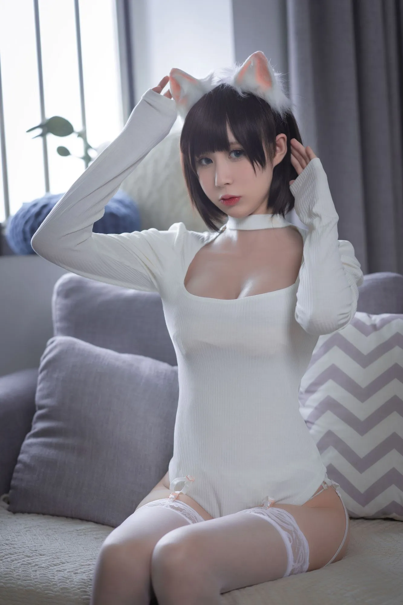 No.004-白猫白色连体衣 [30P]-图妖社