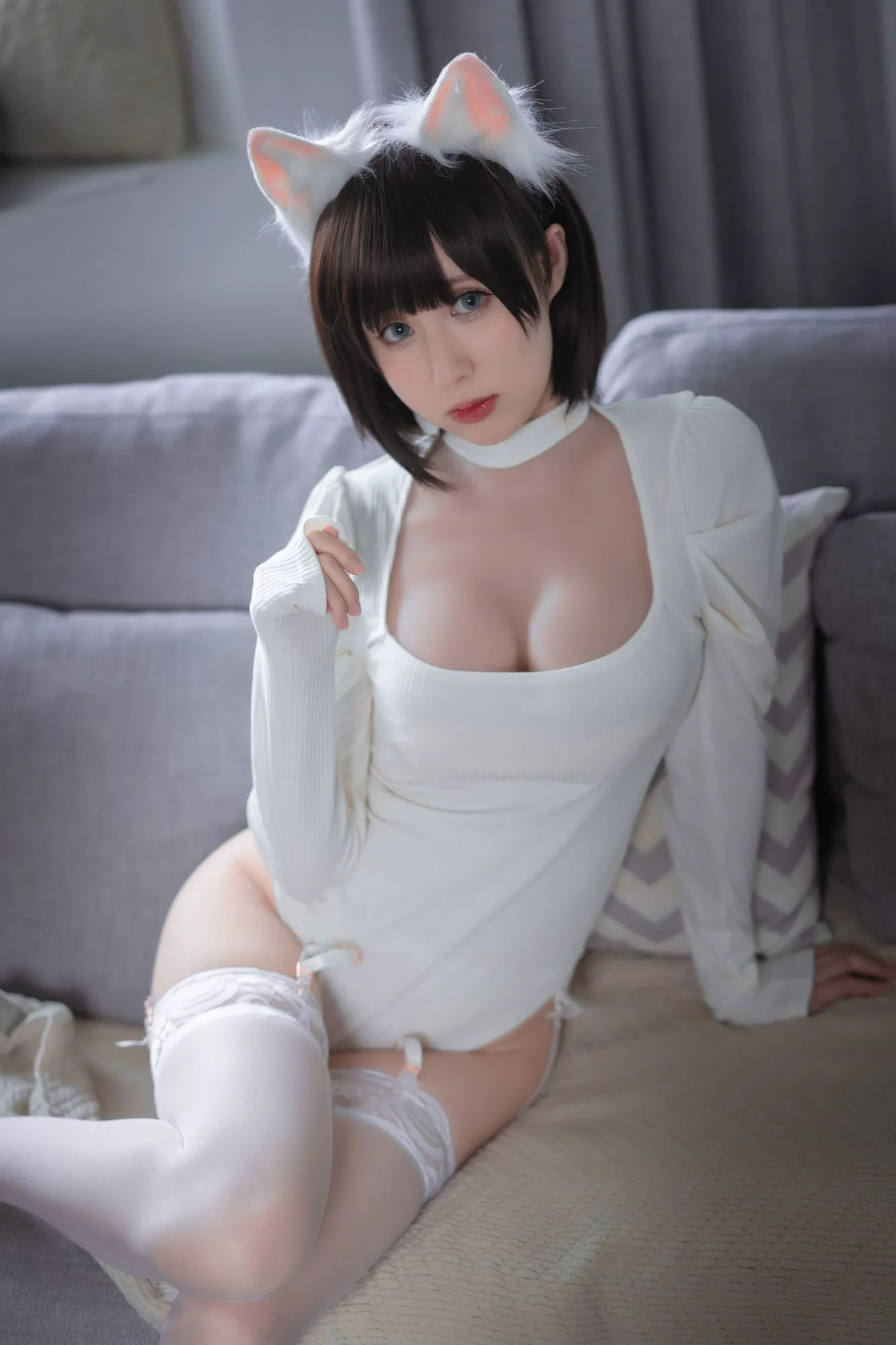 图片[3]-No.004-白猫白色连体衣 [30P]-coswz-cos王者