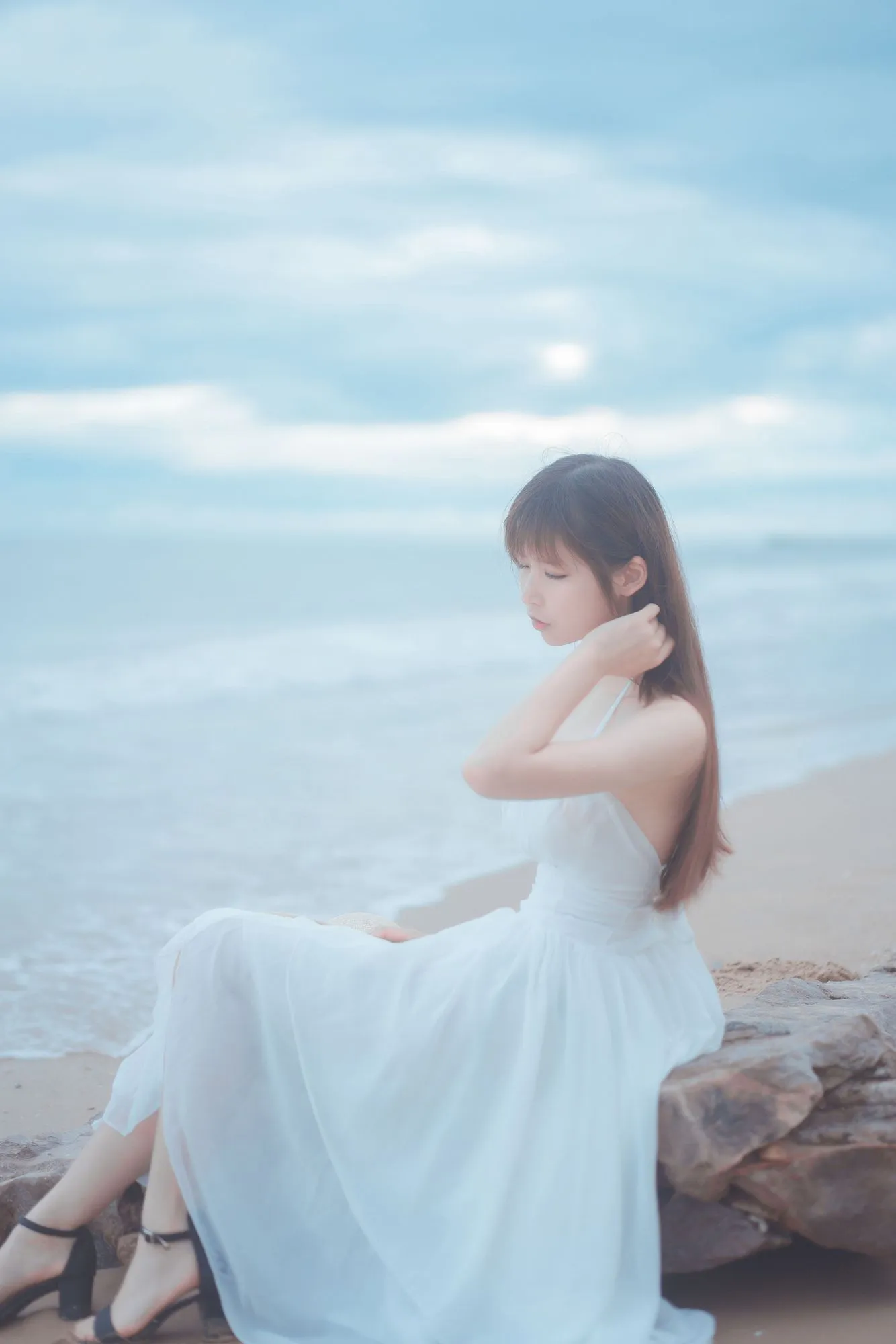 No.011-海岸 白裙 [9P]-图妖社