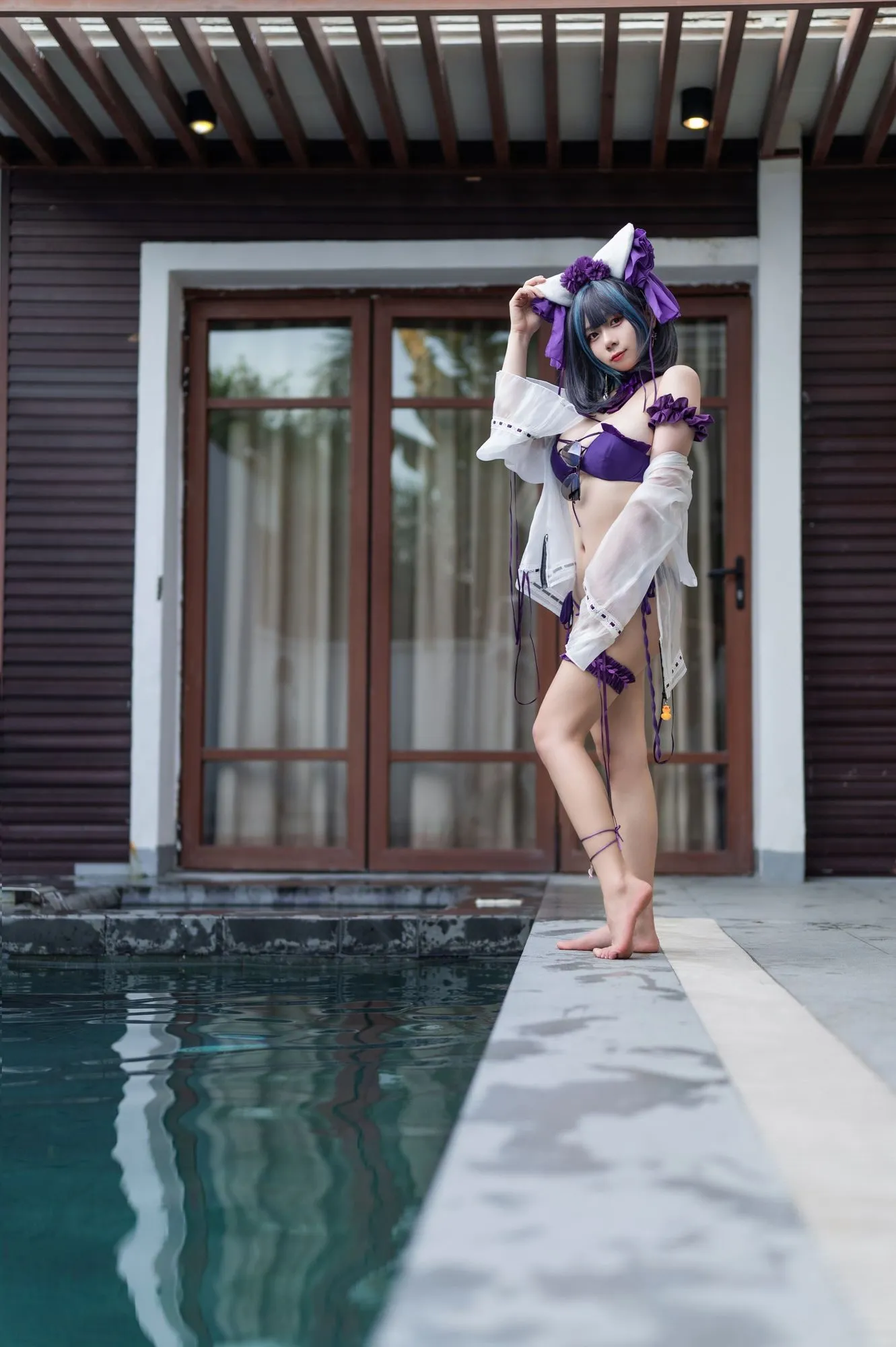 图片[2]-No.015 – 舰长 柴郡泳装 [31P]-coswz-cos王者
