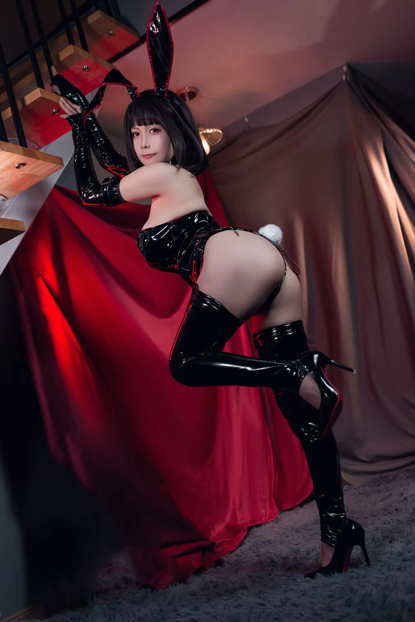 图片[3]-No.018 – 黑色漆皮兔女郎 [44P 1V]-coswz-cos王者
