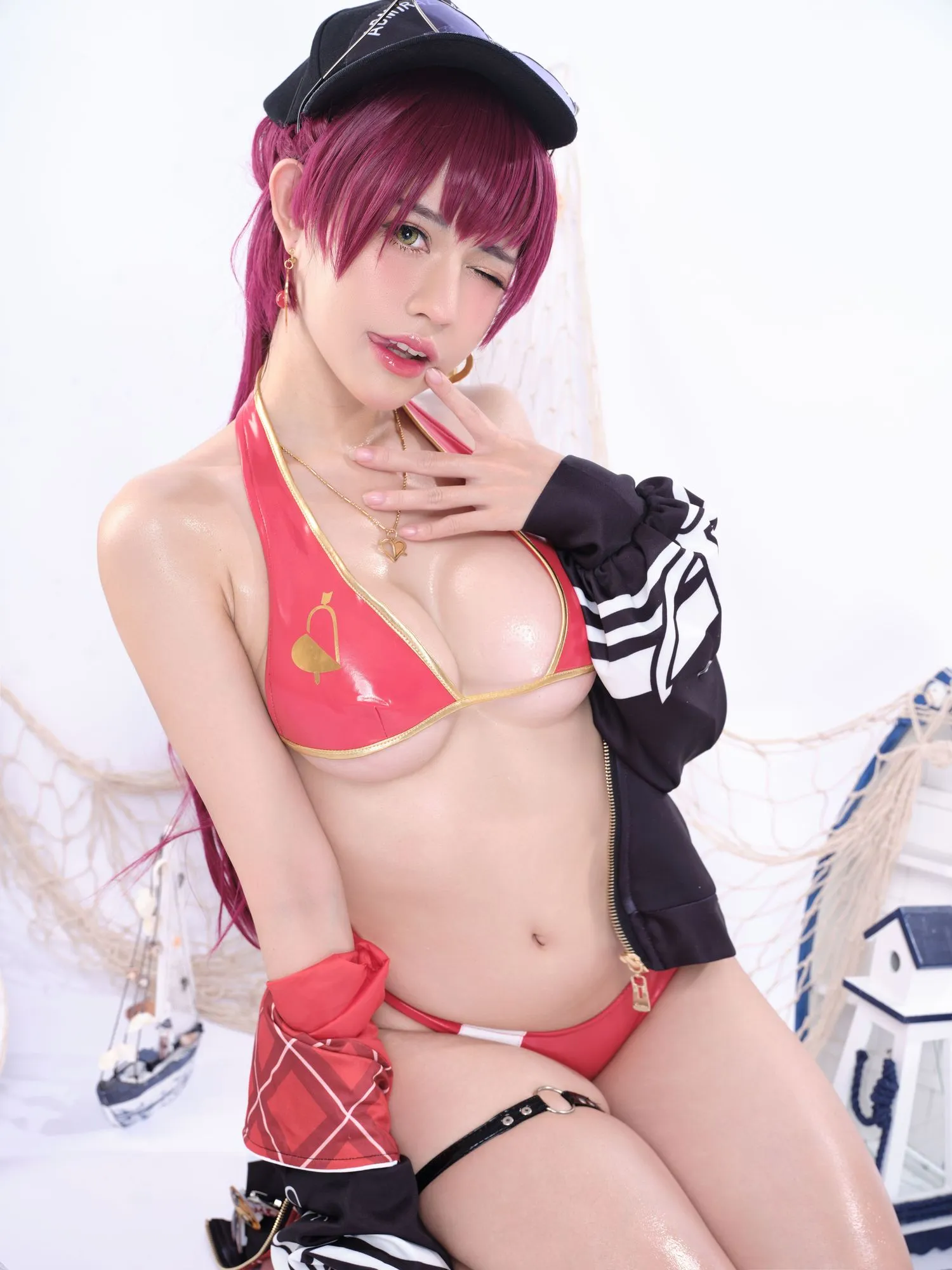 图片[2]-No.042-Hoshou Marine Swimwear (Hololive) [27P]-coswz-cos王者