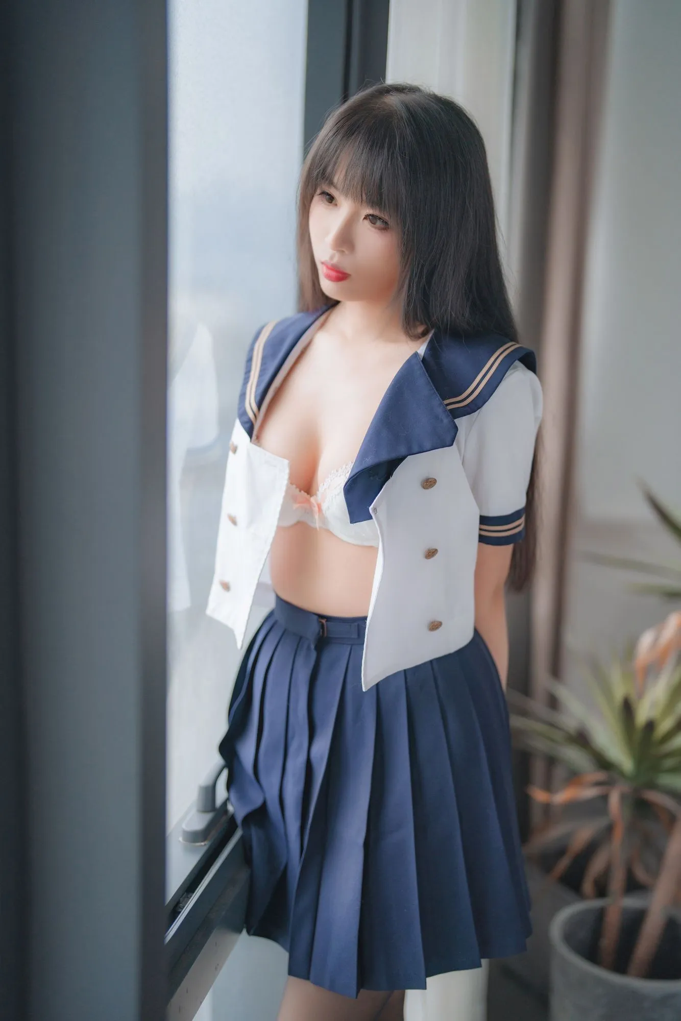 图片[2]-No.044 – 2023年05月舰长 黑丝JK [32P]-coswz-cos王者