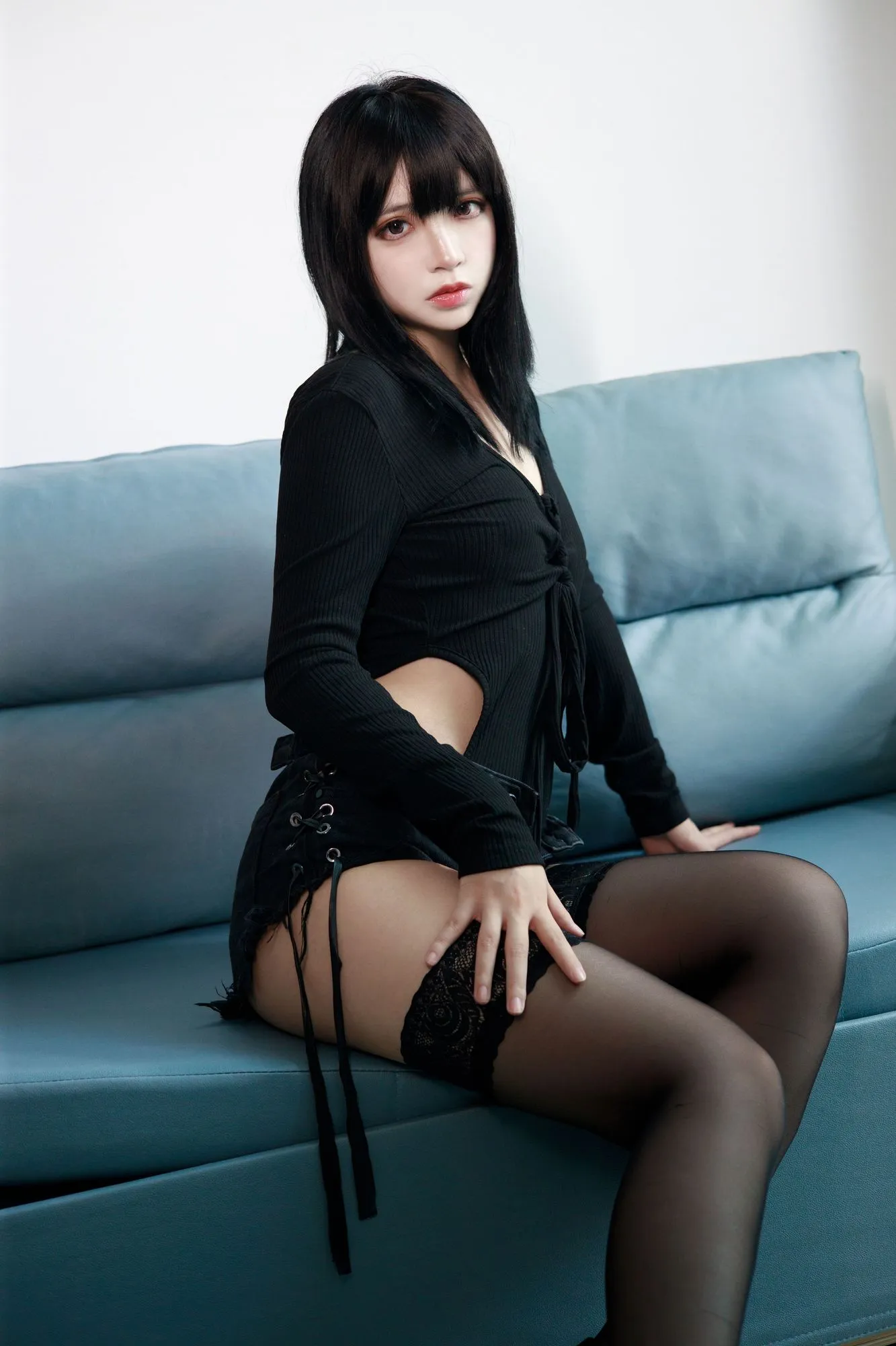 图片[2]-No.072-黑毛衣短裤 [40P]-coswz-cos王者