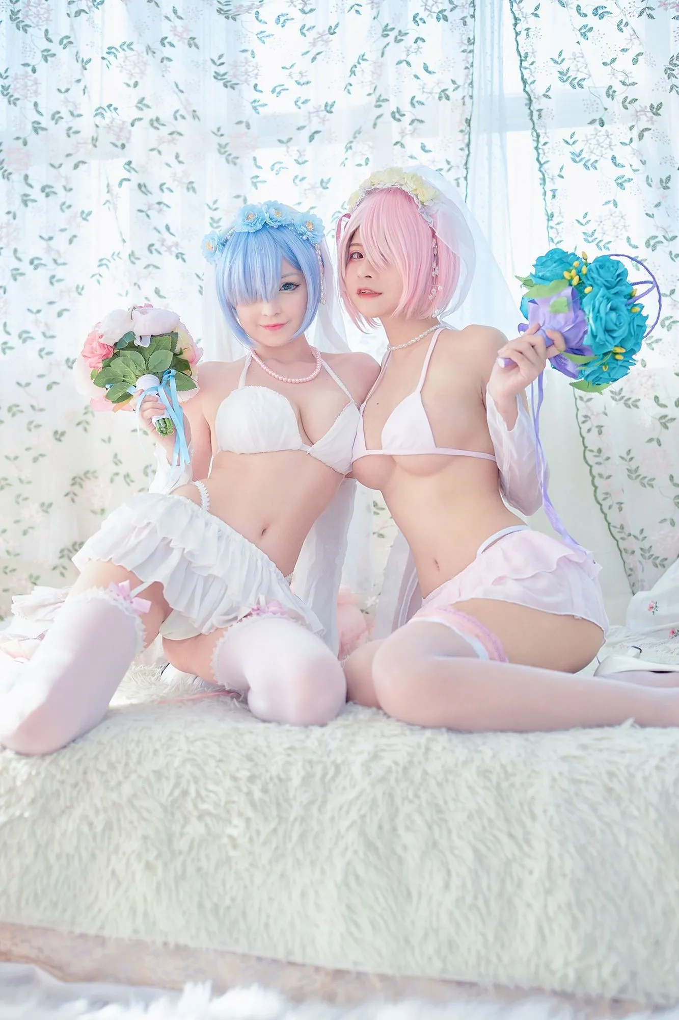 图片[4]-No.006–Ram Azami x Rem Hidori Bride Lingerie [13P]-coswz-cos王者
