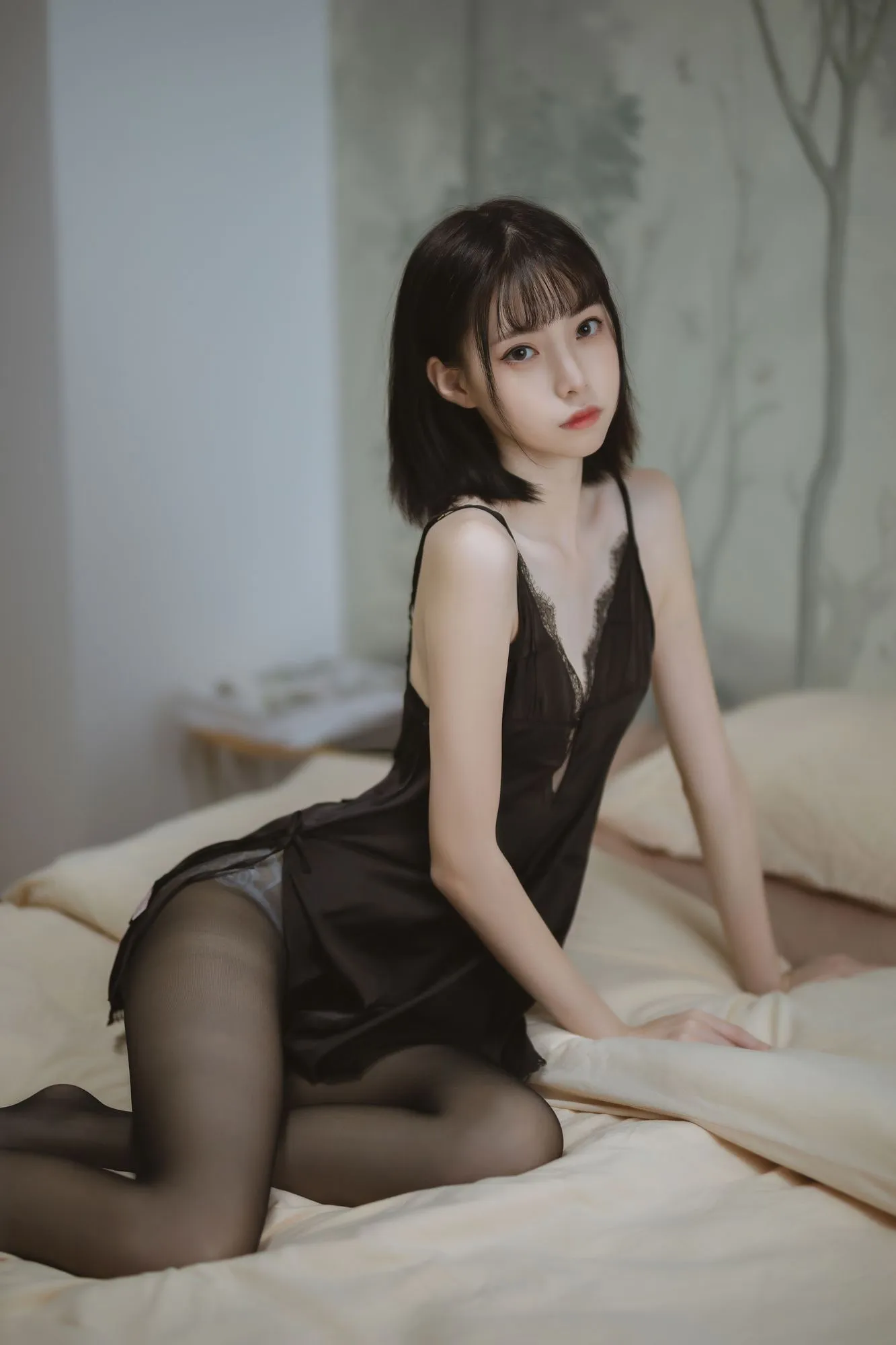 No.006-黑色蕾丝睡衣 [40P]-图妖社