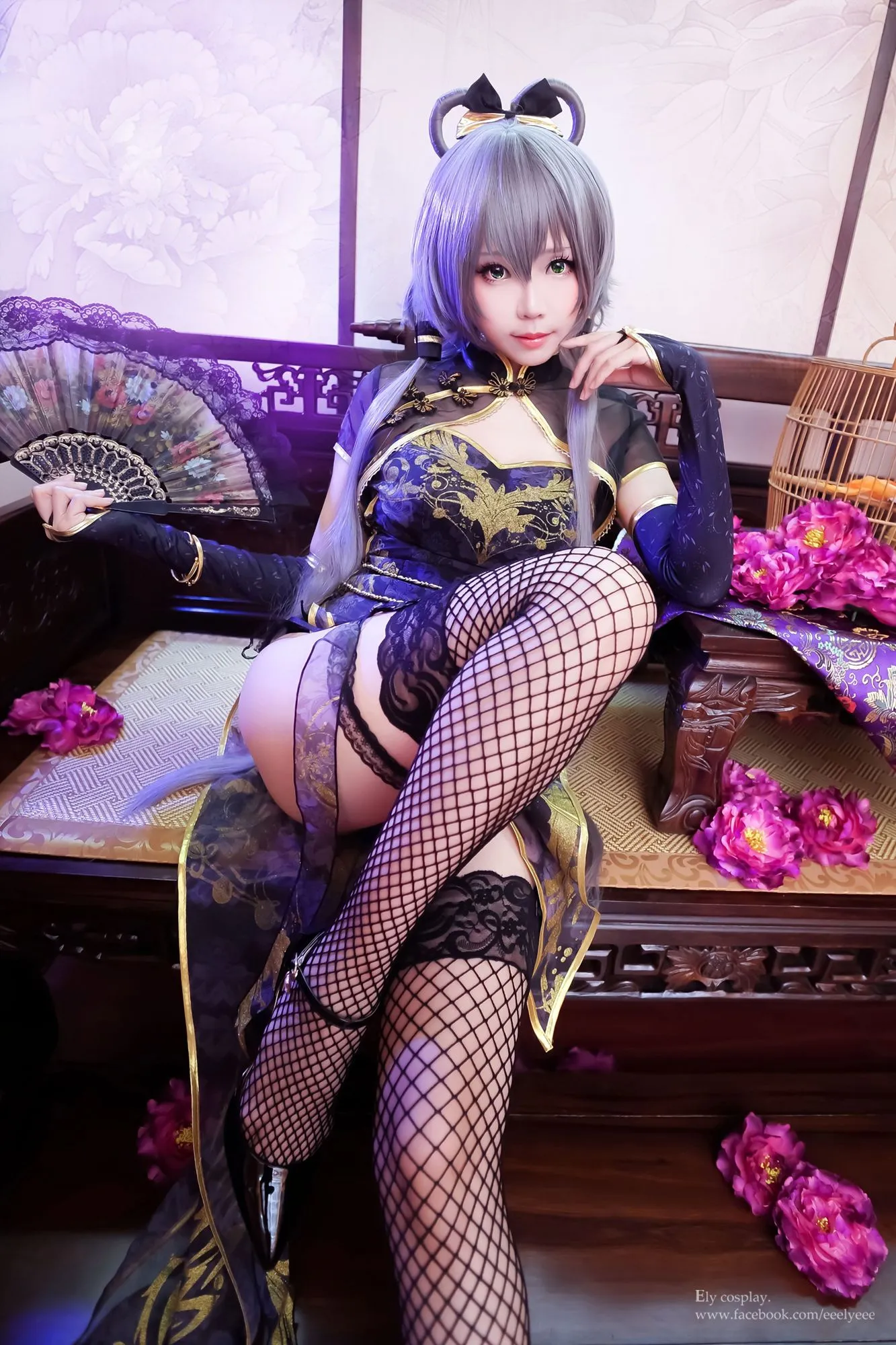 图片[2]-No.011-天依-金丝雀旗袍 [13P]-coswz-cos王者