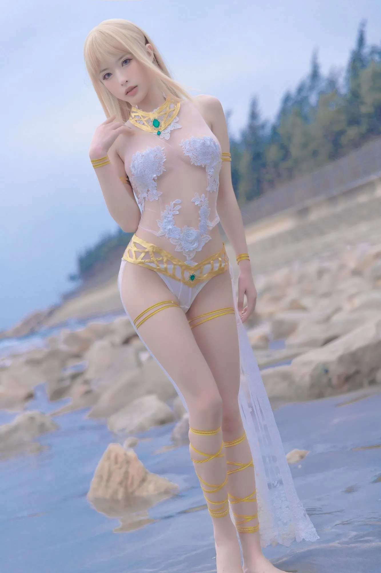 图片[3]-No.023-玛丽萝丝 白色泳衣 [33P]-coswz-cos王者