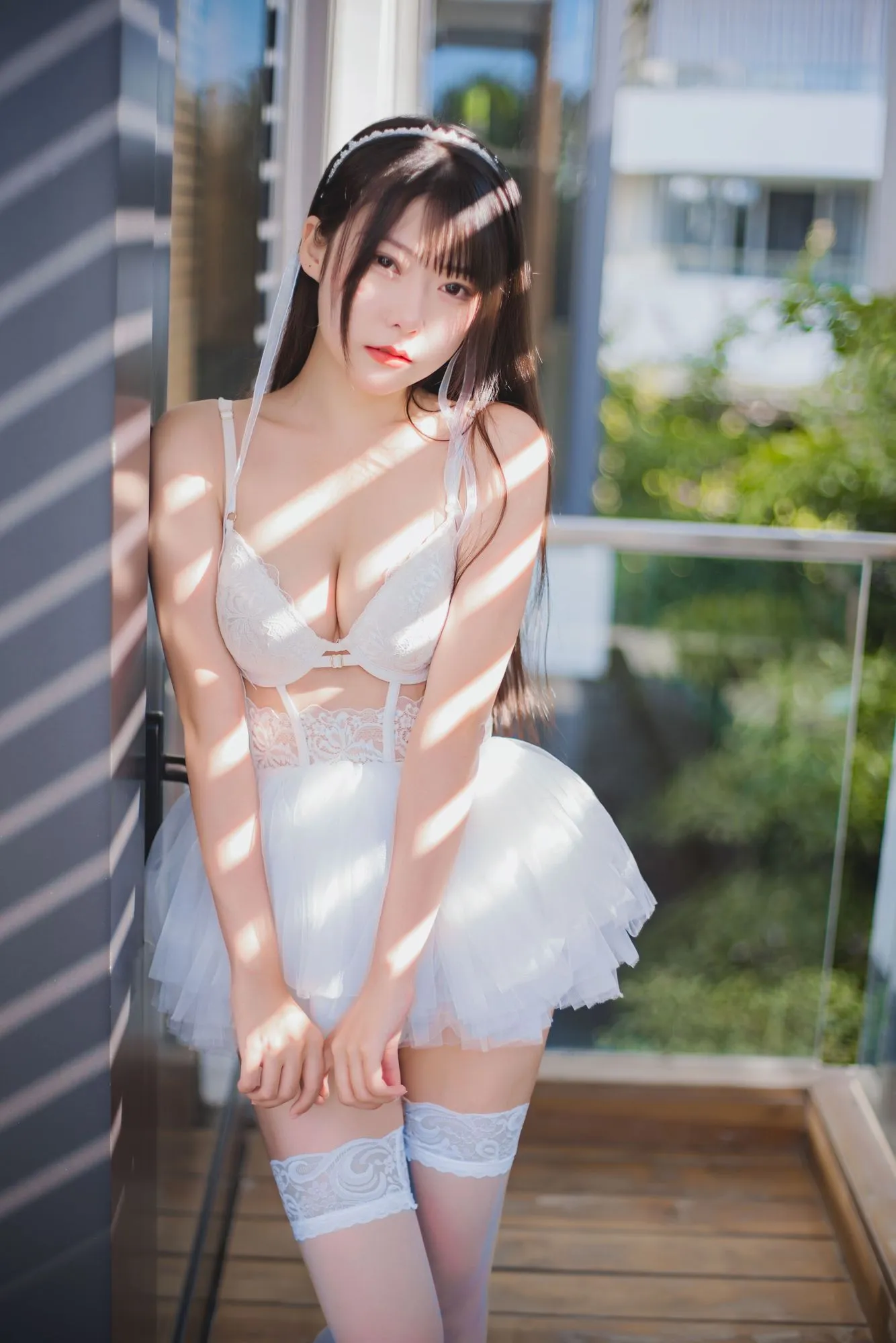 图片[2]-No.040-杨枝甘露 白蕾丝纱裙 [48P 1V]-coswz-cos王者