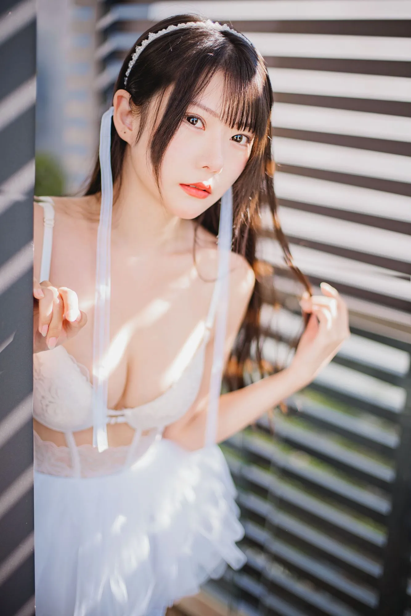 图片[4]-No.040-杨枝甘露 白蕾丝纱裙 [48P 1V]-coswz-cos王者
