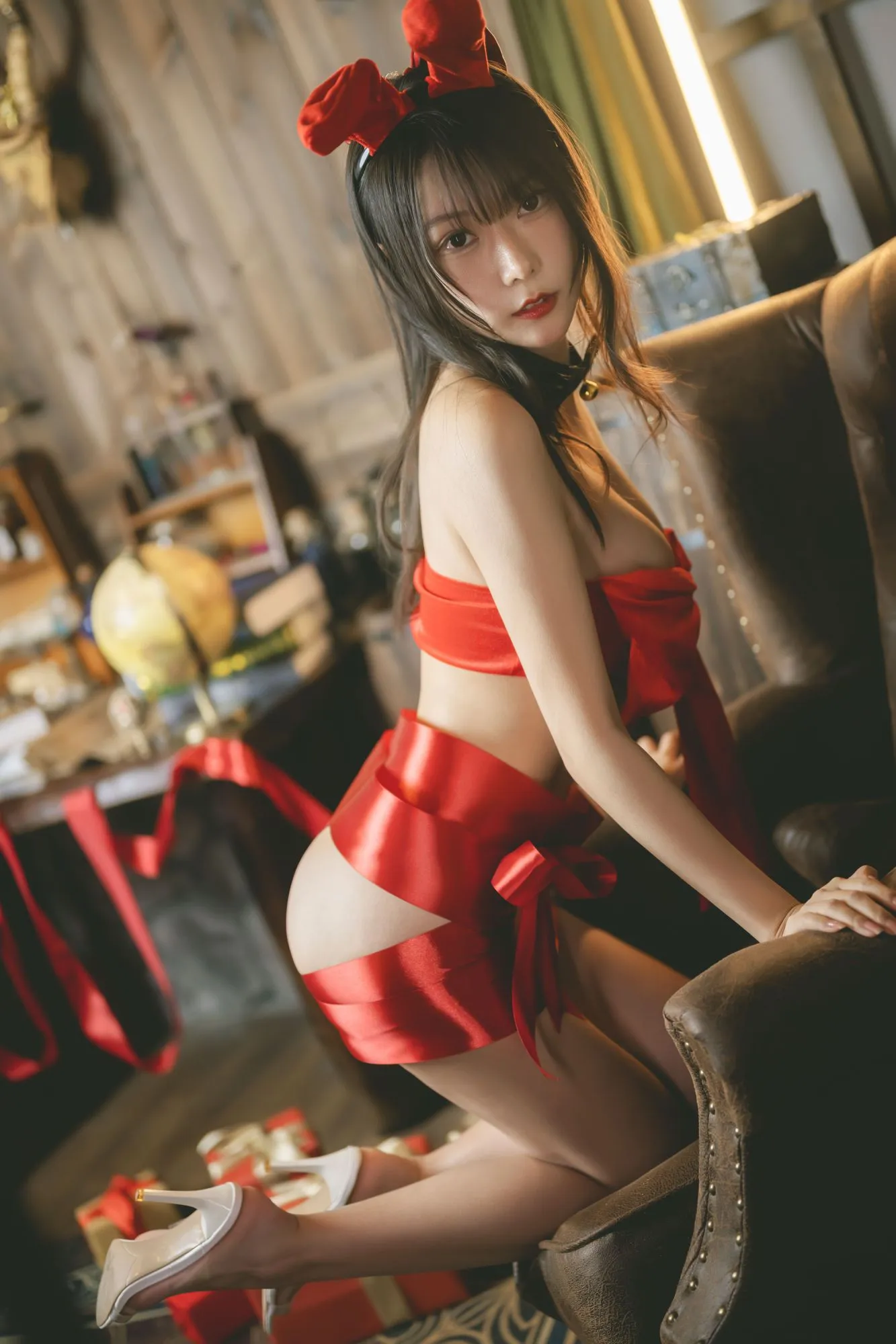 图片[6]-No.044-杨枝甘露 红色丝带礼物 [54P 1V]-coswz-cos王者
