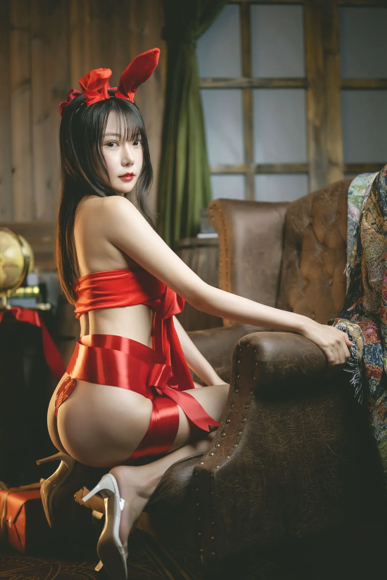 图片[4]-No.044-杨枝甘露 红色丝带礼物 [54P 1V]-coswz-cos王者