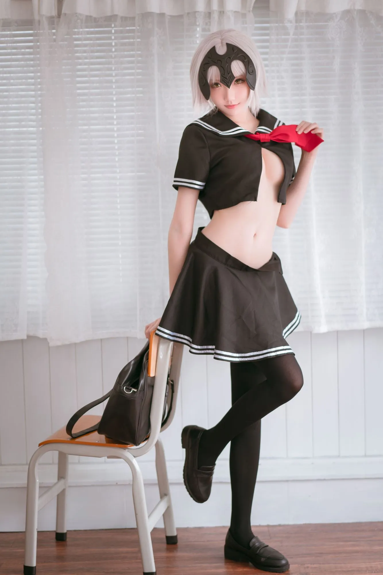 图片[3]-No.006-黑贞德 校服 [13P]-coswz-cos王者