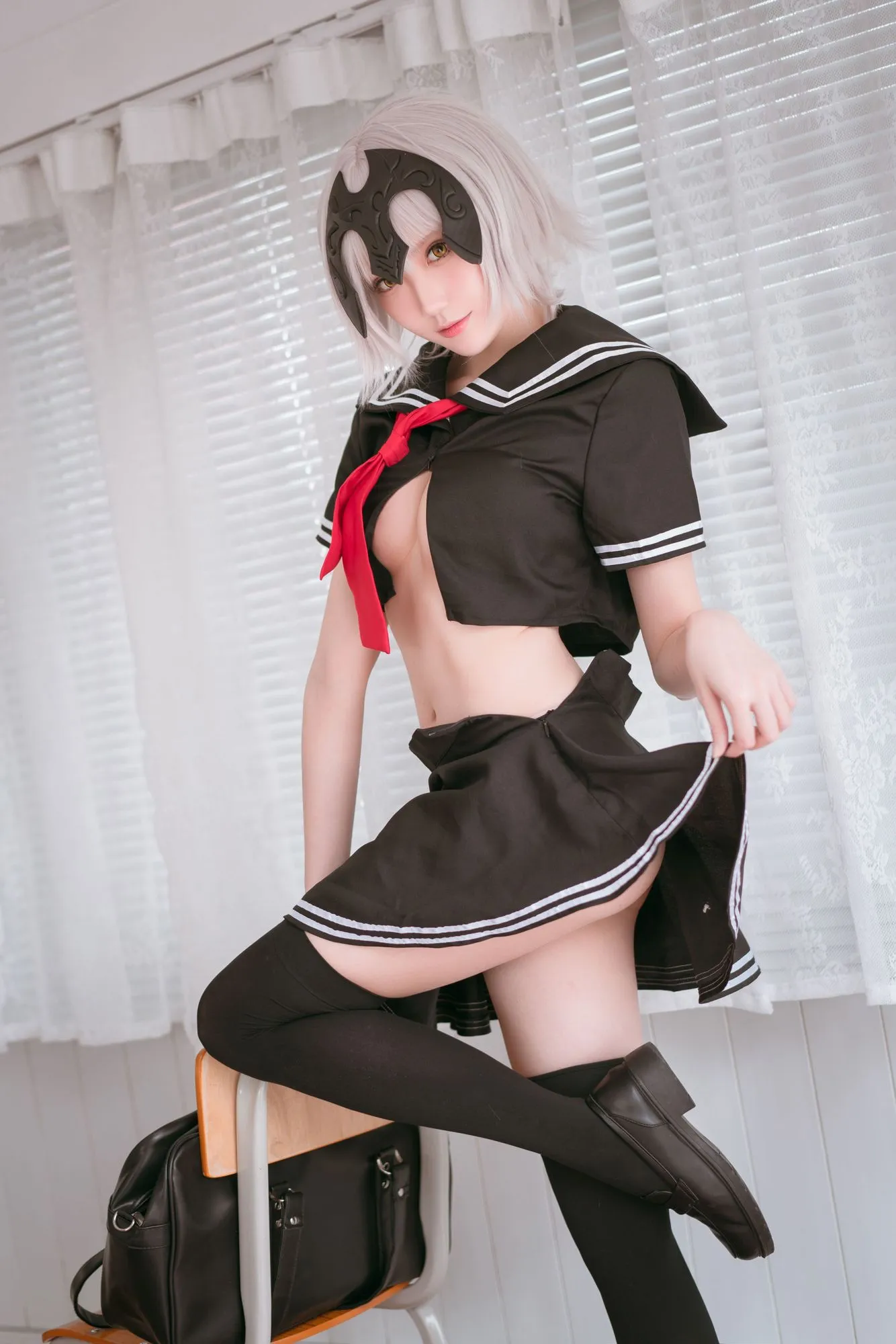 图片[2]-No.006-黑贞德 校服 [13P]-coswz-cos王者