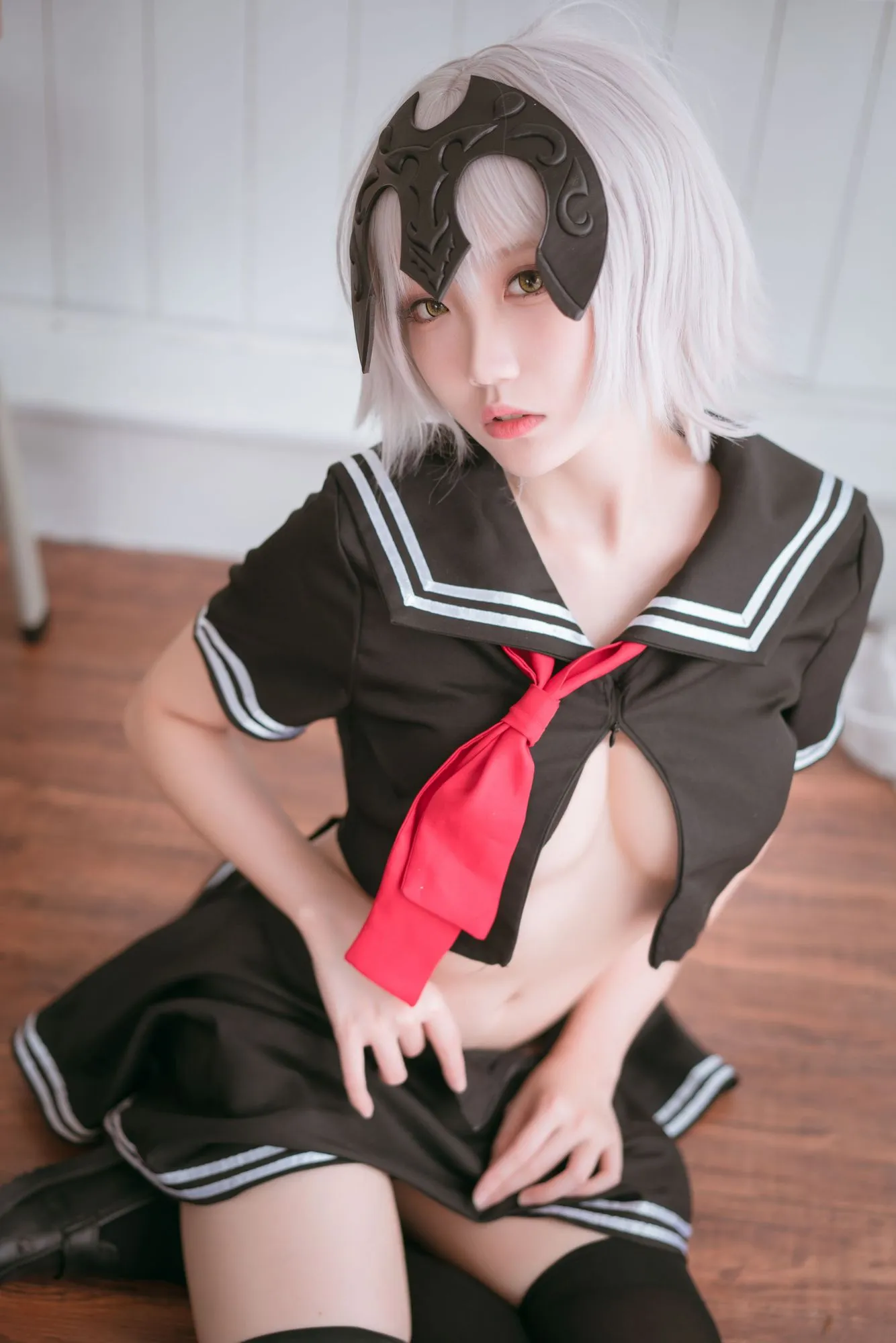 图片[6]-No.006-黑贞德 校服 [13P]-coswz-cos王者