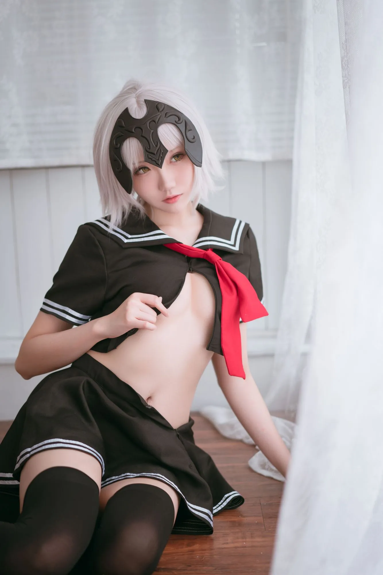 图片[5]-No.006-黑贞德 校服 [13P]-coswz-cos王者