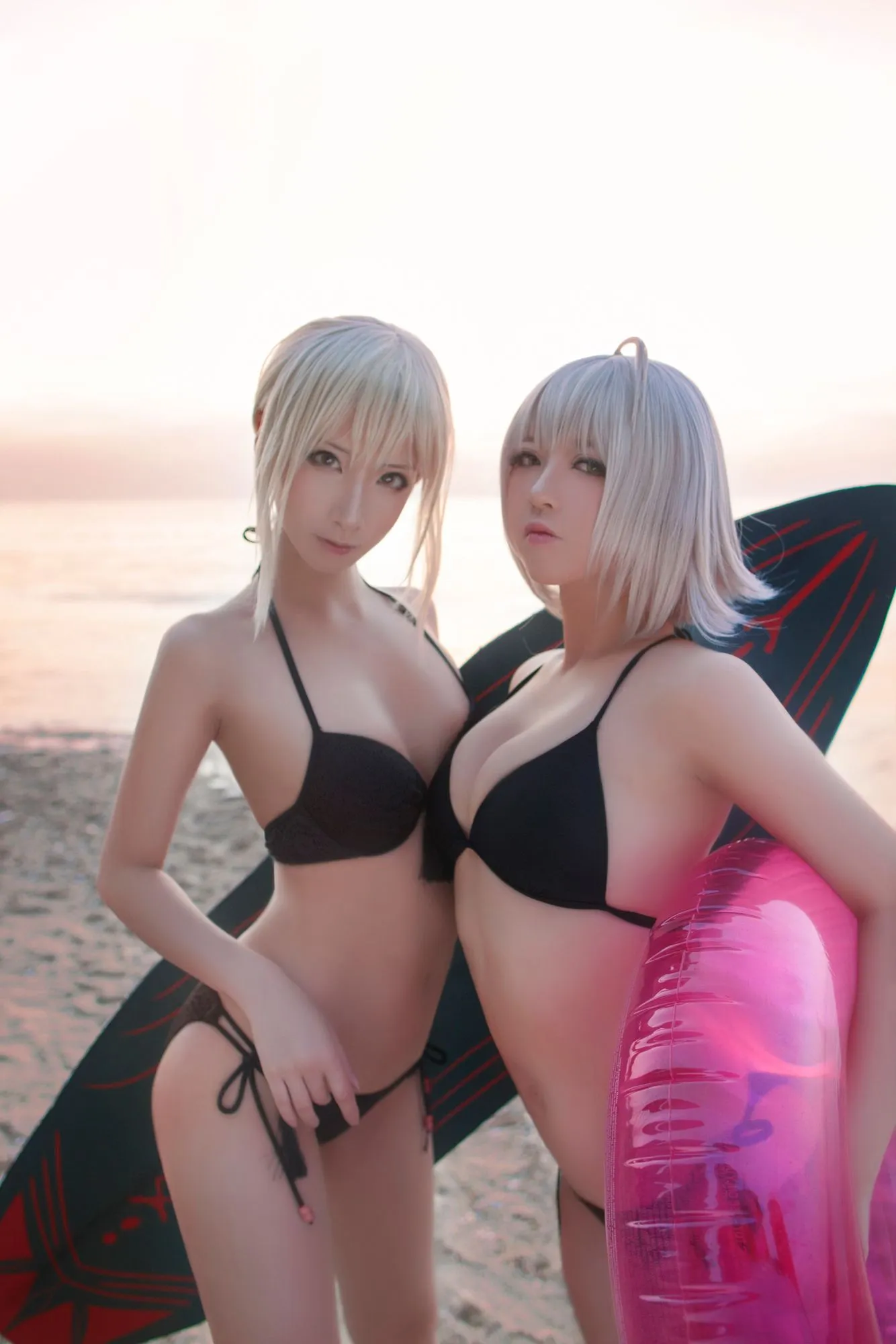 图片[3]-No.011-黑贞1 海边泳装 – 半半子&索索 [40P]-coswz-cos王者