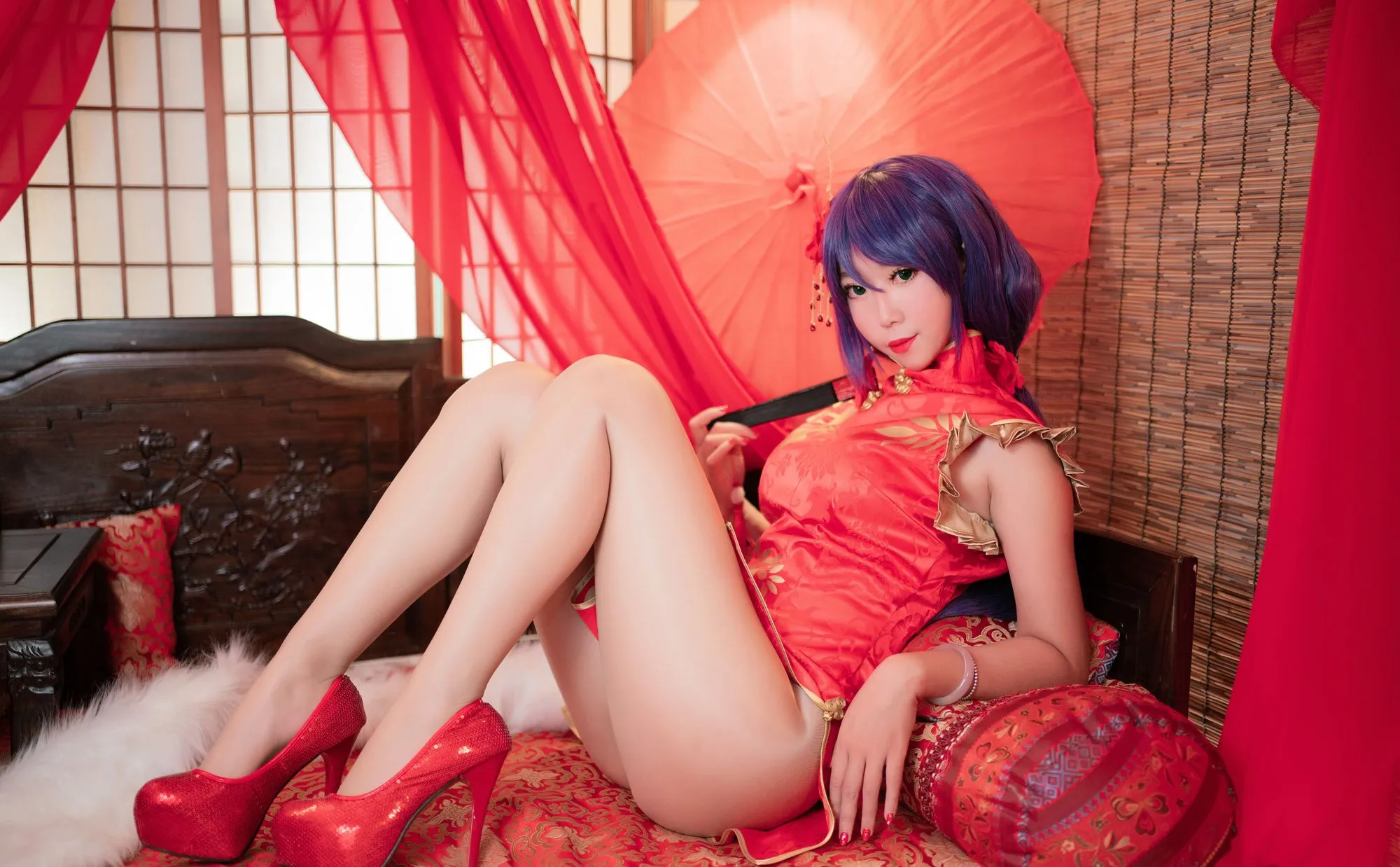 图片[3]-No.015-高雄红旗袍 [15P]-coswz-cos王者