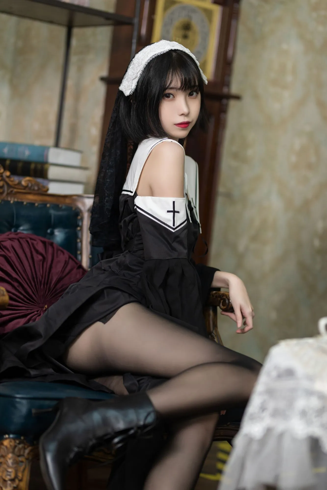 图片[3]-No.016-暗黑修女 [40P]-coswz-cos王者