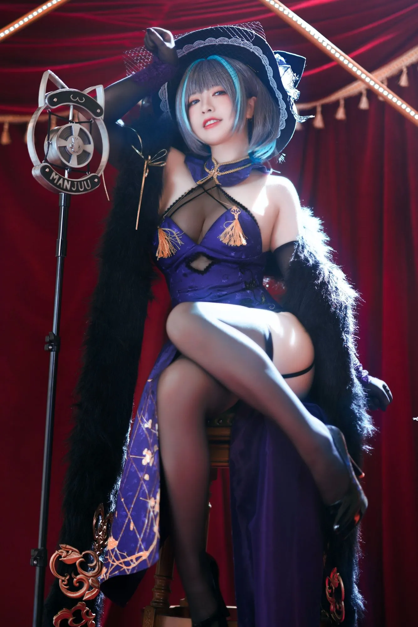 图片[3]-No.027-柴郡旗袍 [64P]-coswz-cos王者