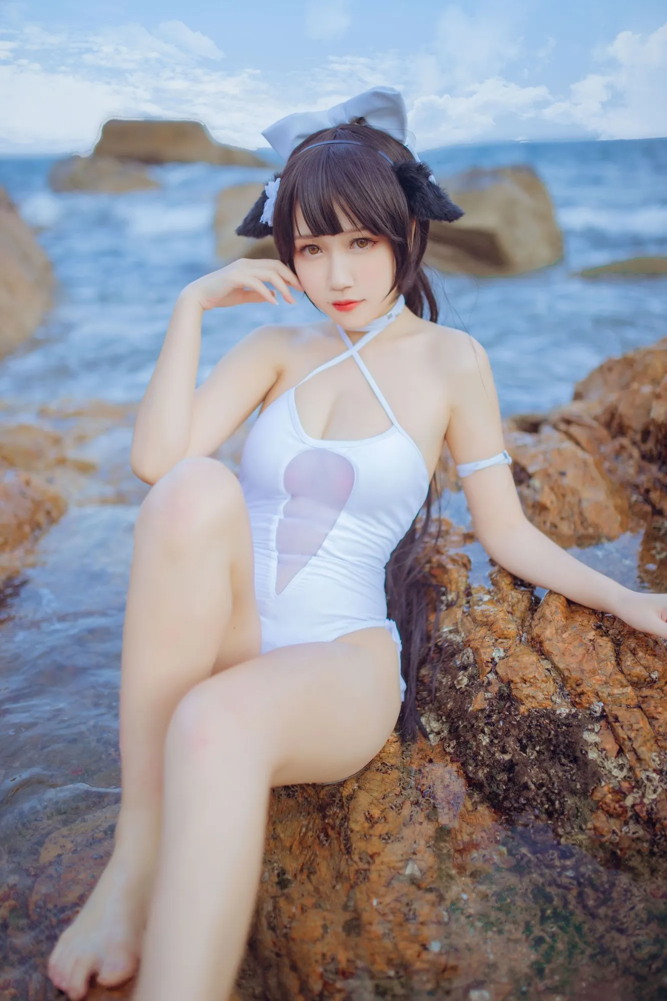 No.001-獒犬海边泳装 抖娘×不呆猫 [41P]-图妖社