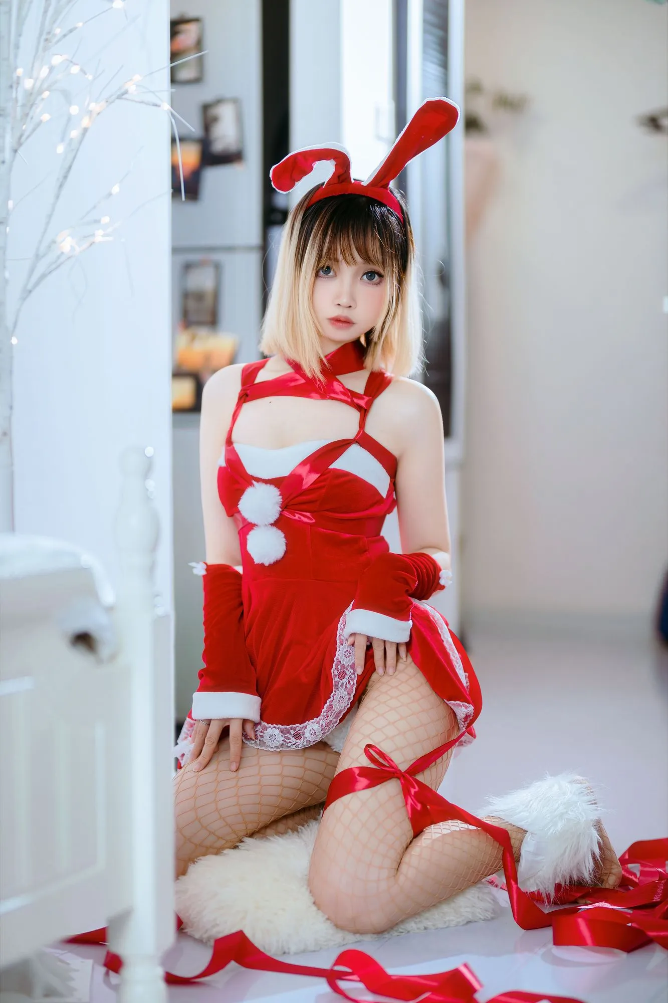 图片[3]-No.007-网袜丝带兔兔 [46P 4V]-coswz-cos王者