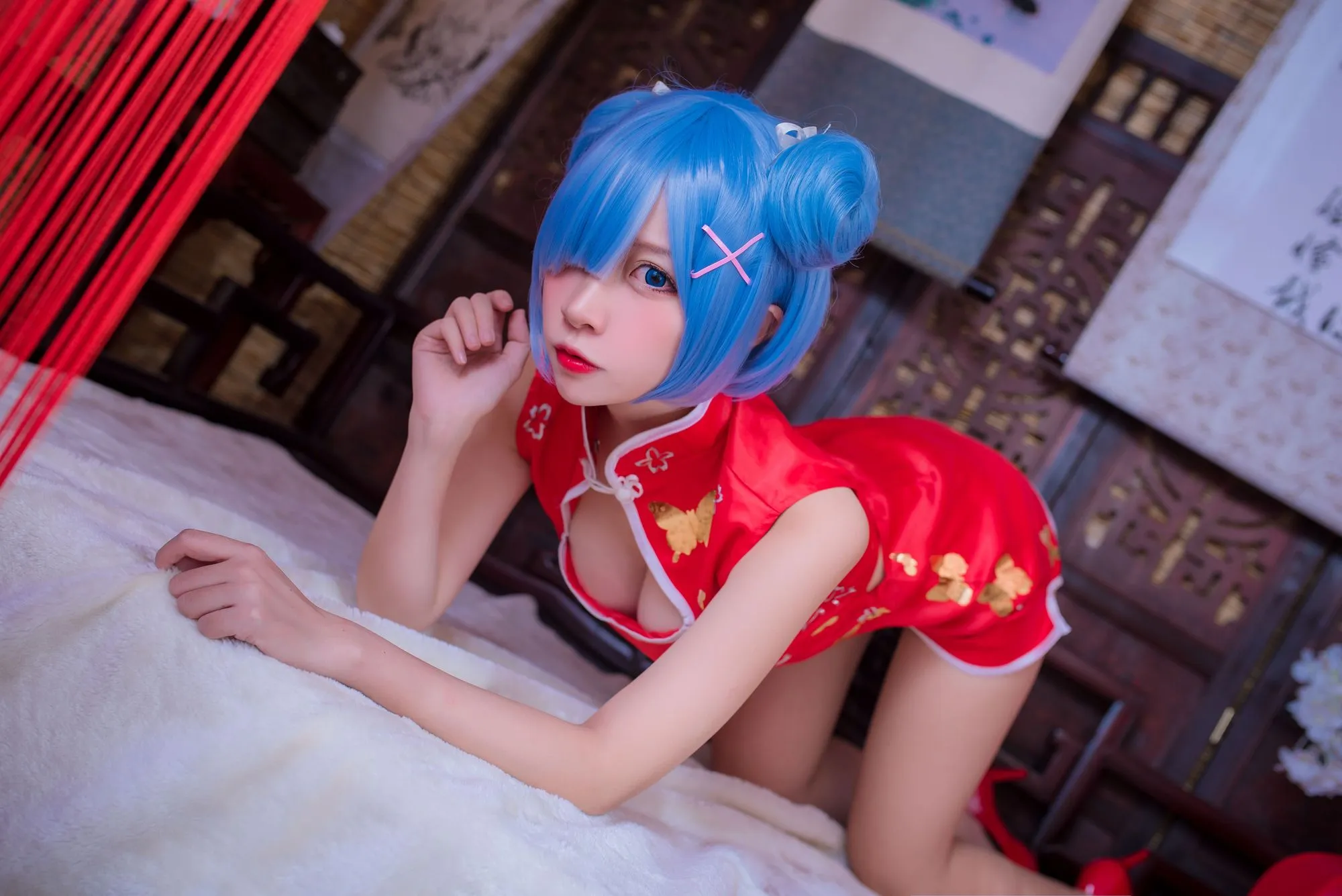图片[3]-No.027-蕾姆旗袍 [30P]-coswz-cos王者