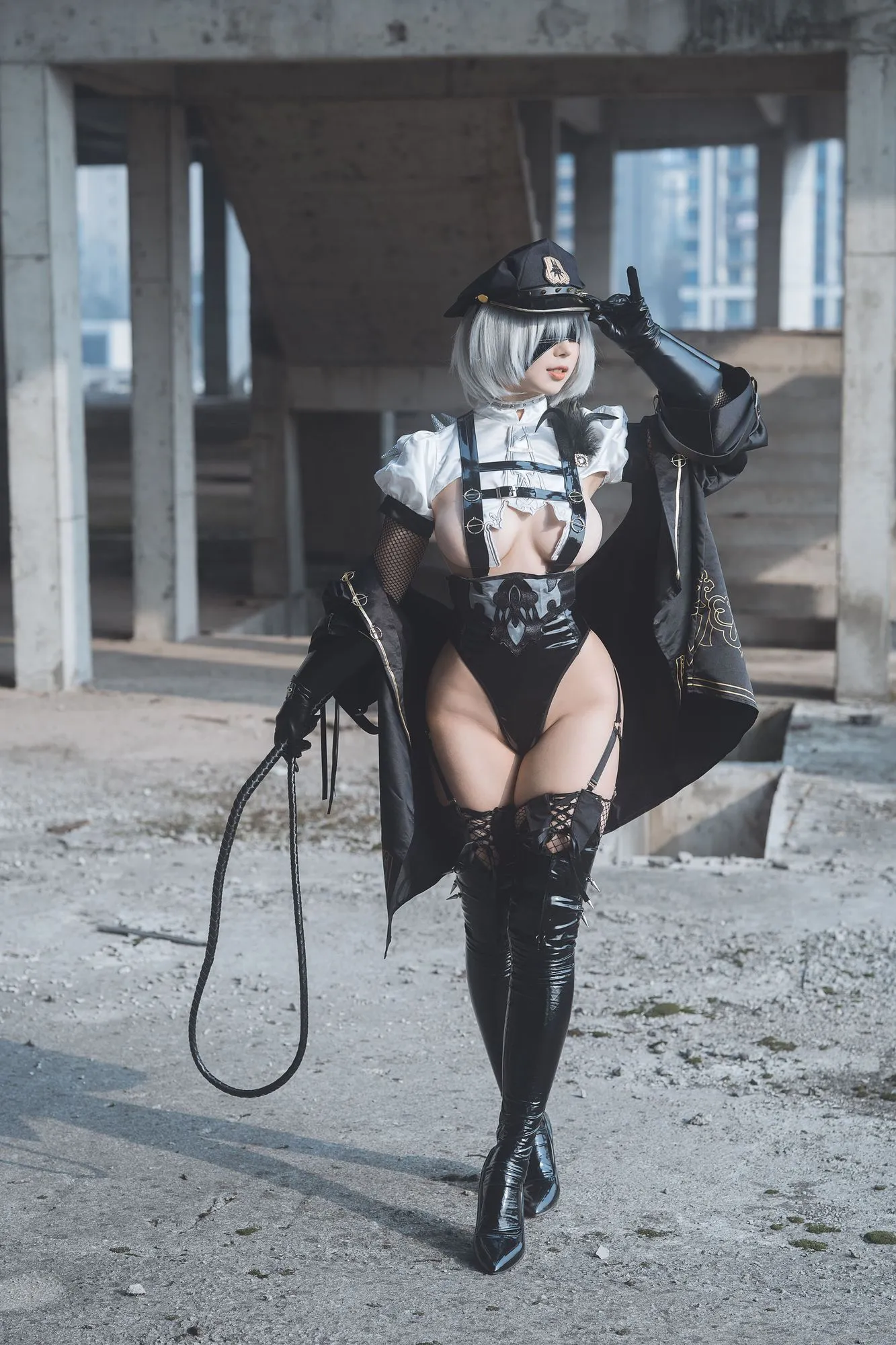 图片[3]-No.044-奶桃 N59 2B警服 [43P]-coswz-cos王者