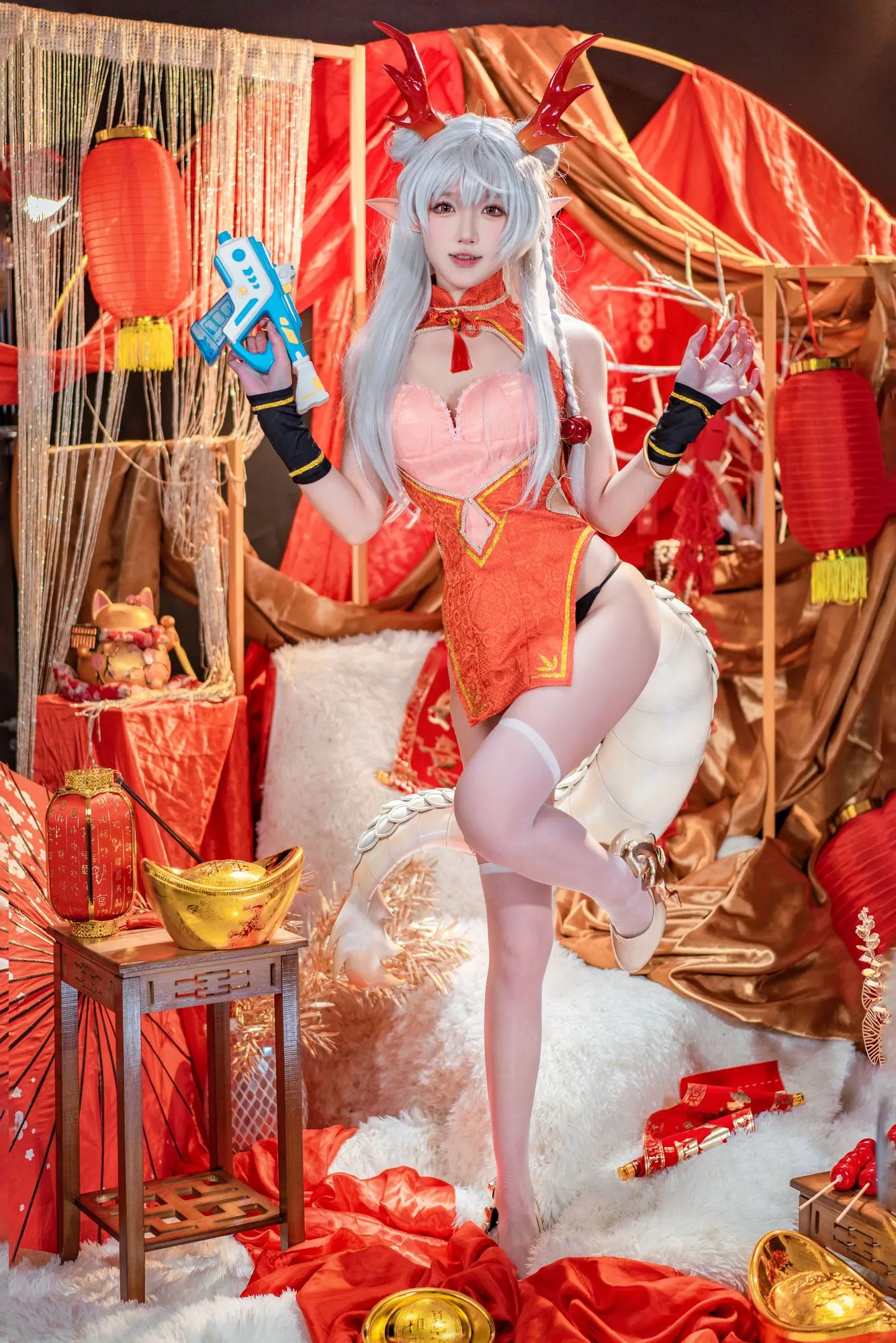 图片[2]-No.084 – 新春贺图 龙妹 [44P 1V]-coswz-cos王者