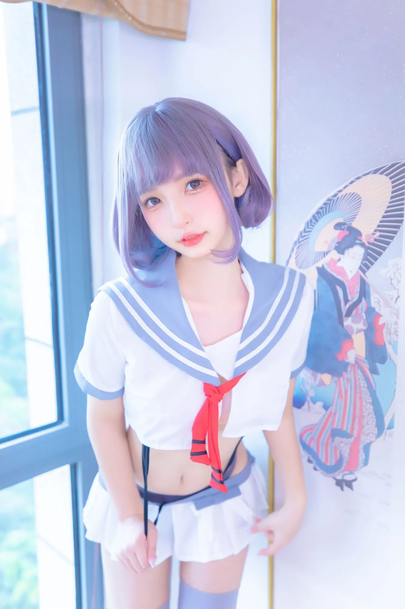 图片[3]-No.086-灰丝吊带JK [75P]-coswz-cos王者