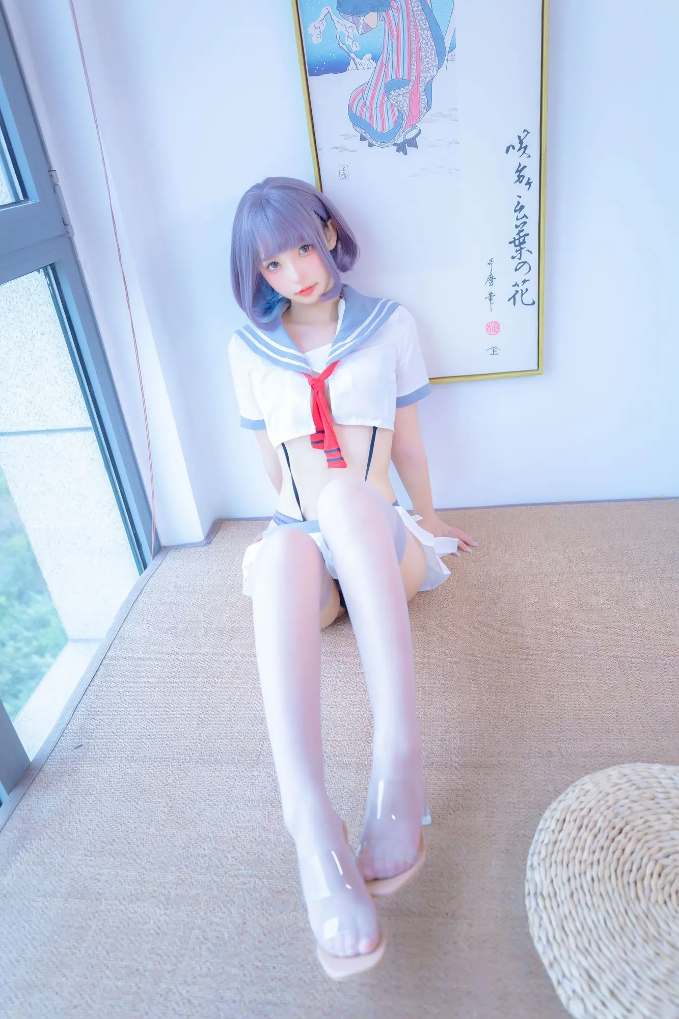 图片[5]-No.086-灰丝吊带JK [75P]-coswz-cos王者
