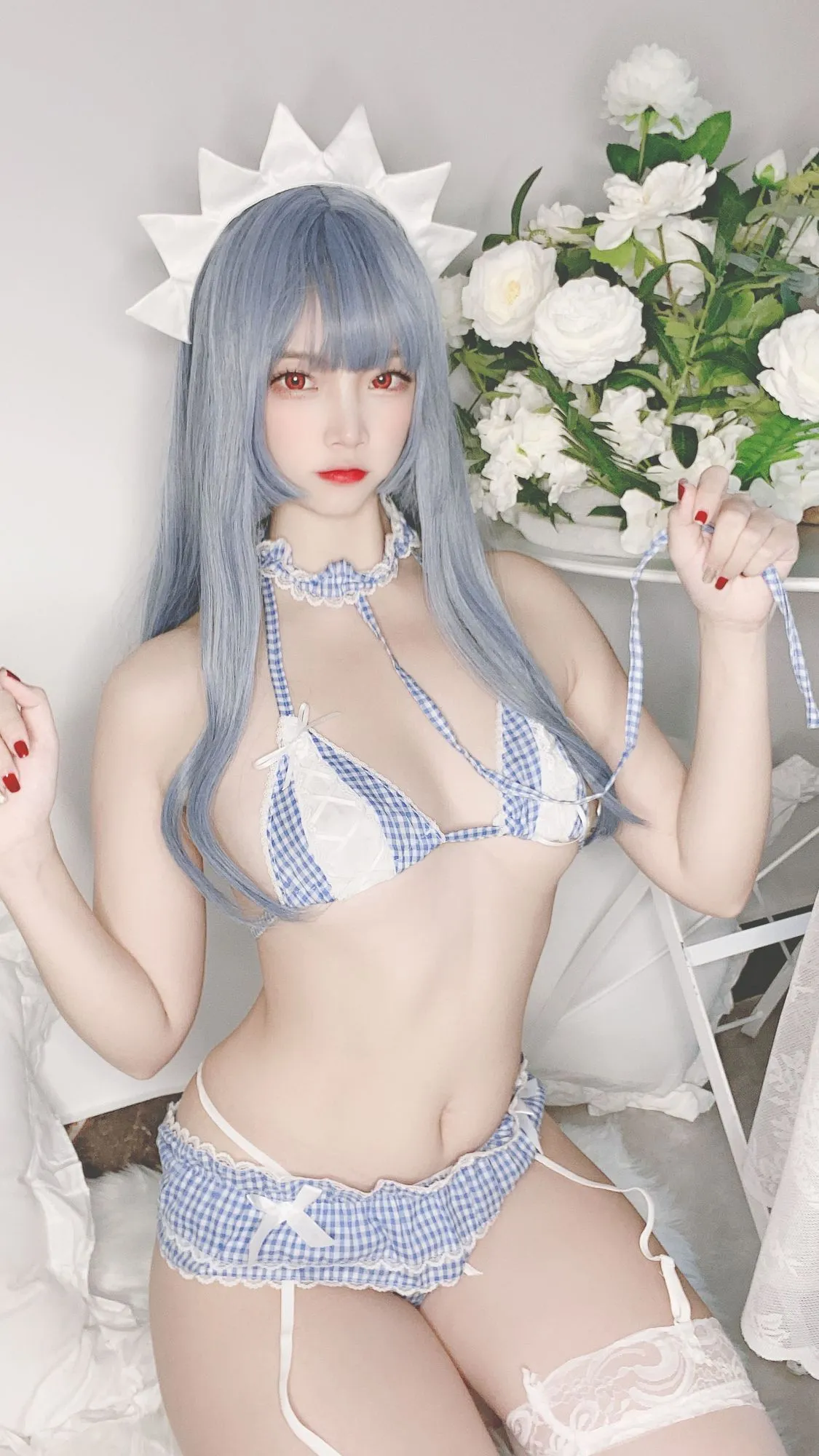 No.089-私房自拍蓝格比基尼女仆 [40P]-图妖社