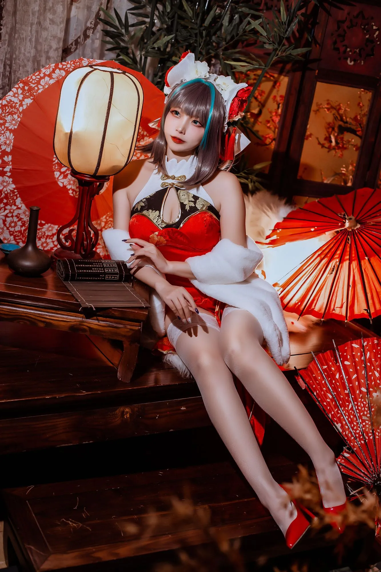 图片[6]-No.149 – 碧蓝 柴郡旗袍 [32P]-coswz-cos王者