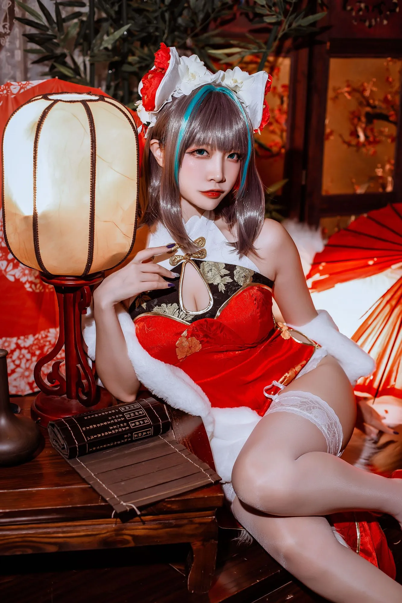 图片[4]-No.149 – 碧蓝 柴郡旗袍 [32P]-coswz-cos王者